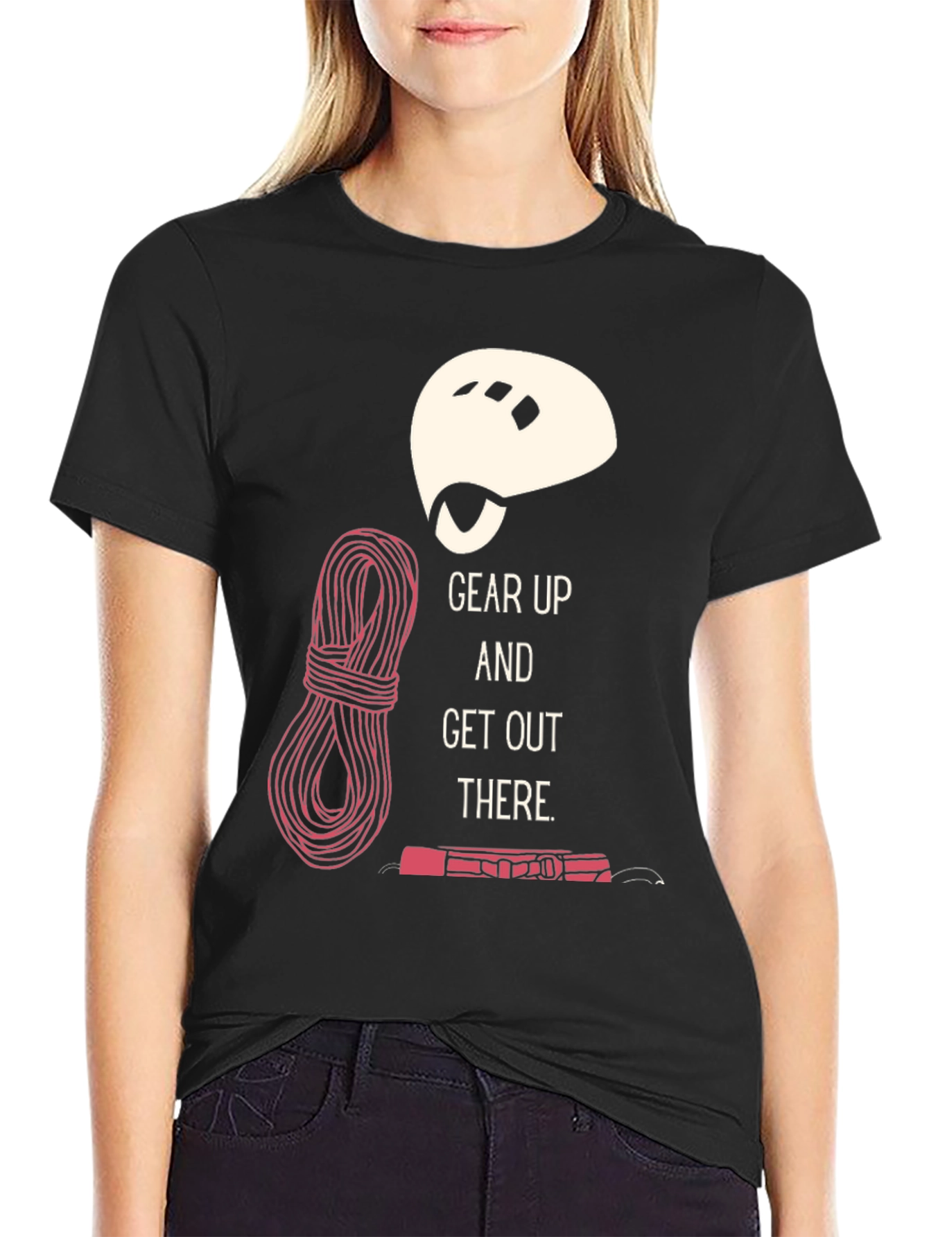 Black Climbing Gear Up T-Shirt Adventure view 2