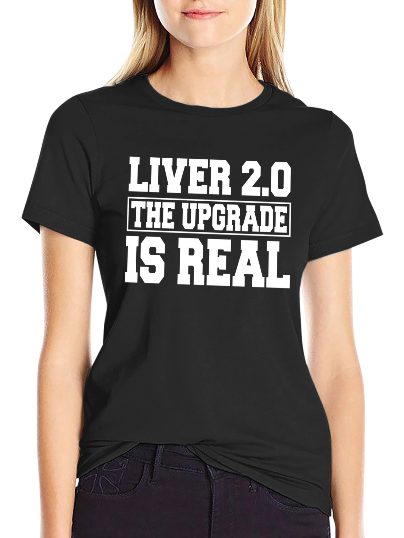 Black Liver 2.0 Upgrade T-Shirt - Funny Liver Transplant Tee view 2