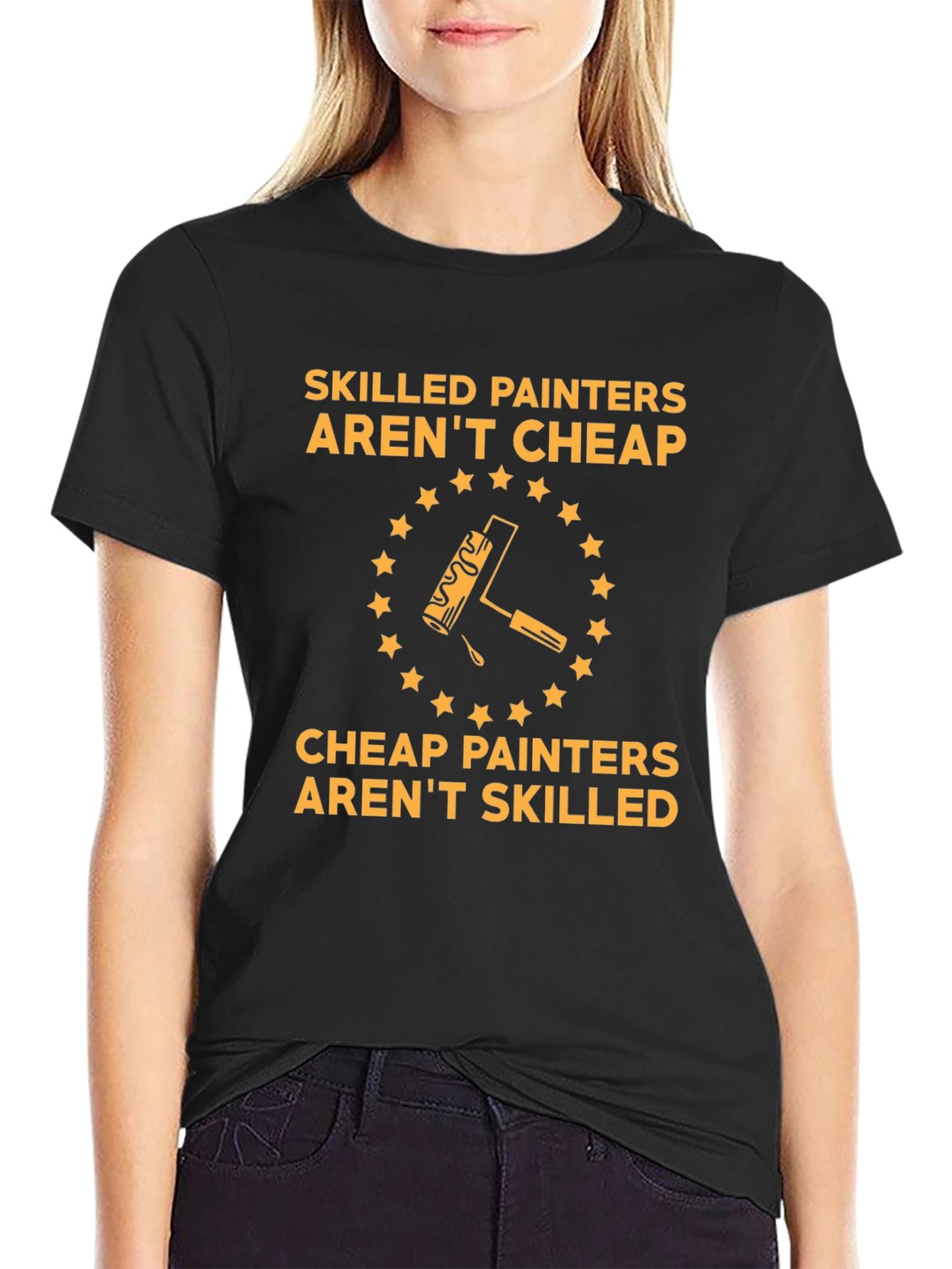 Black Skilled Painters T-Shirt Funny Painter Gift view 2