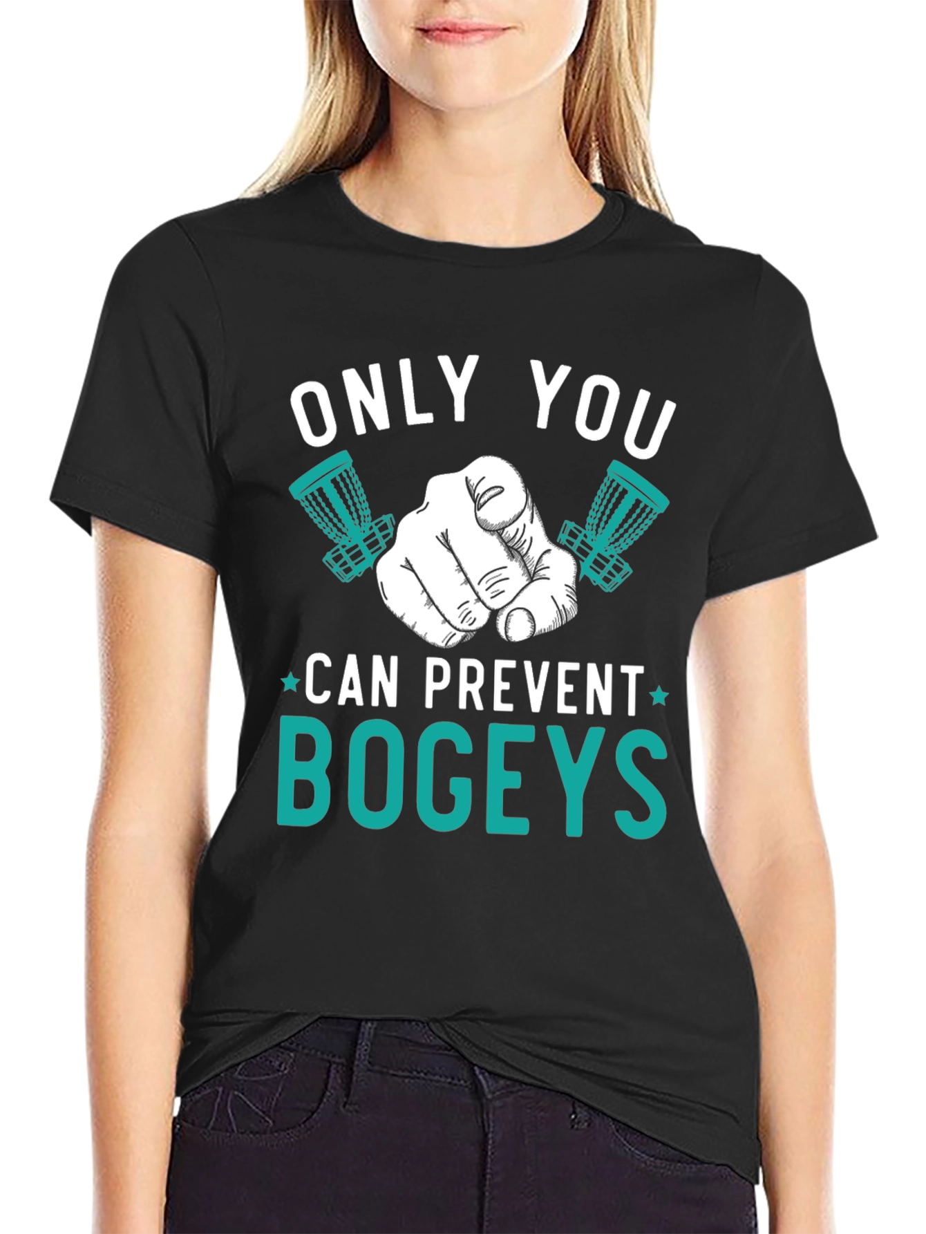 Black Only You Can Prevent Bogeys T-Shirt view 2