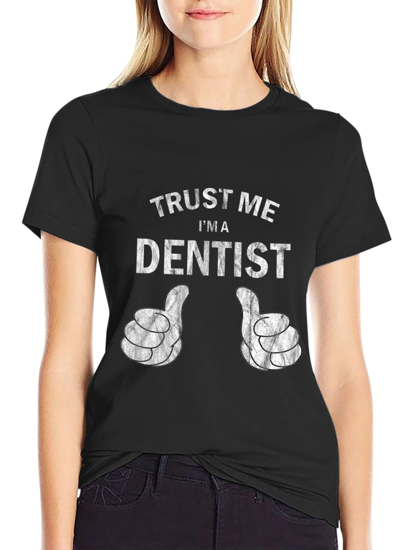 Black Trust Me I'm A Dentist Funny T-Shirt view 2