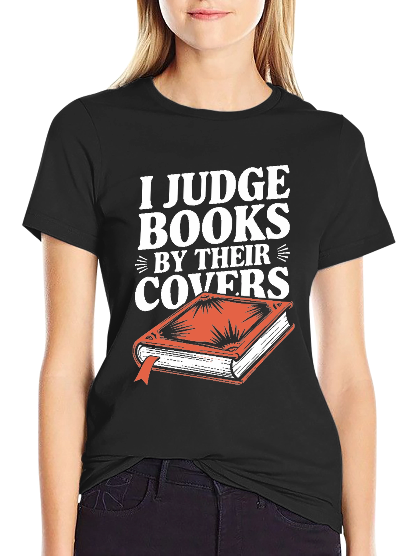 Black I Judge Books By Their Covers T-Shirt view 2