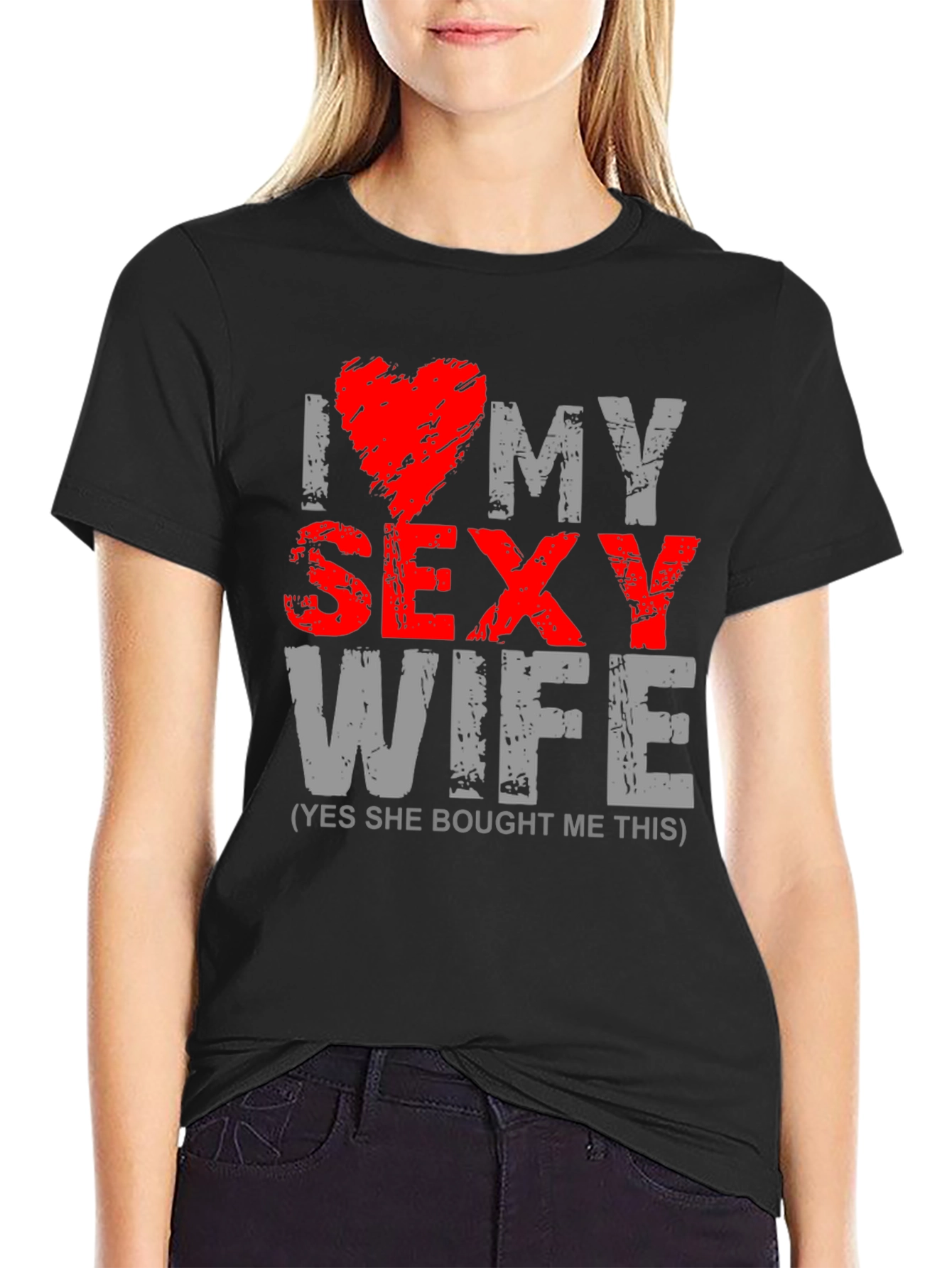 Black I Love My Sexy Wife Graphic T-Shirt view 2