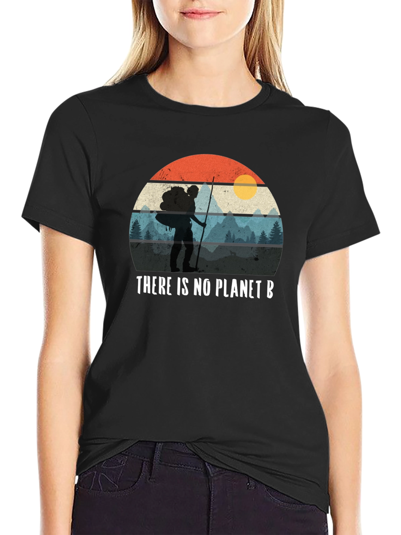 Black No Planet B Graphic Tee - Hiker Design view 2