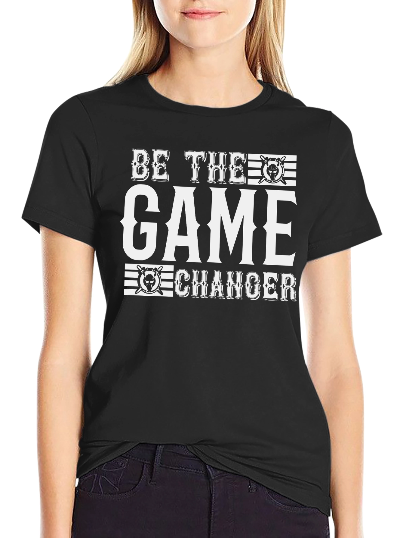 Black Be the Game Changer T-Shirt - Black Cotton Tee view 2