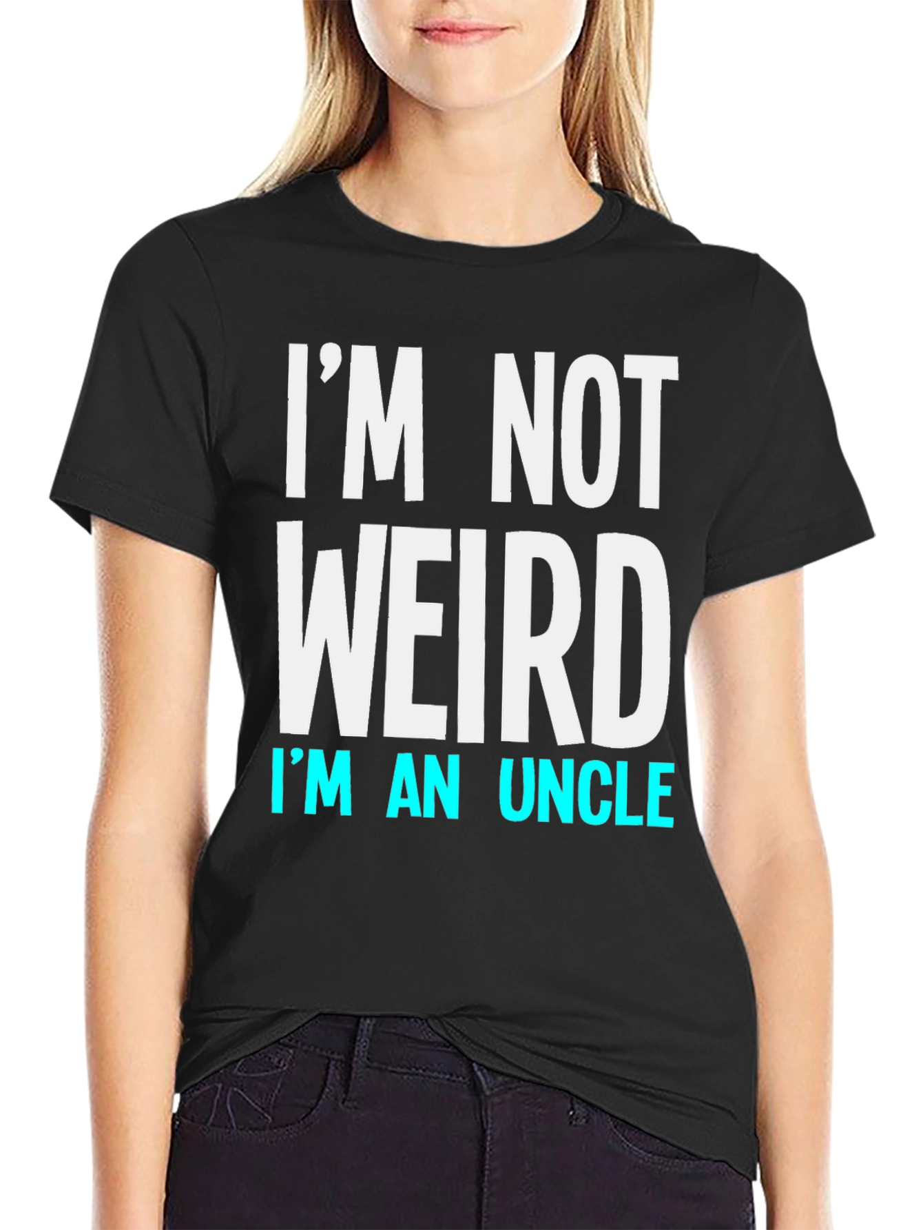Black I'm Not Weird I'm An Uncle T-Shirt view 2