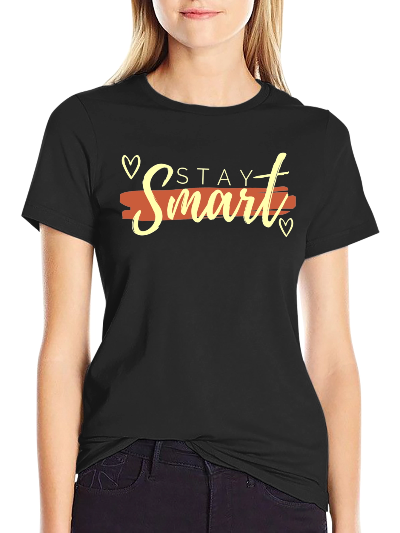 Black Stay Smart Graphic T-Shirt view 2