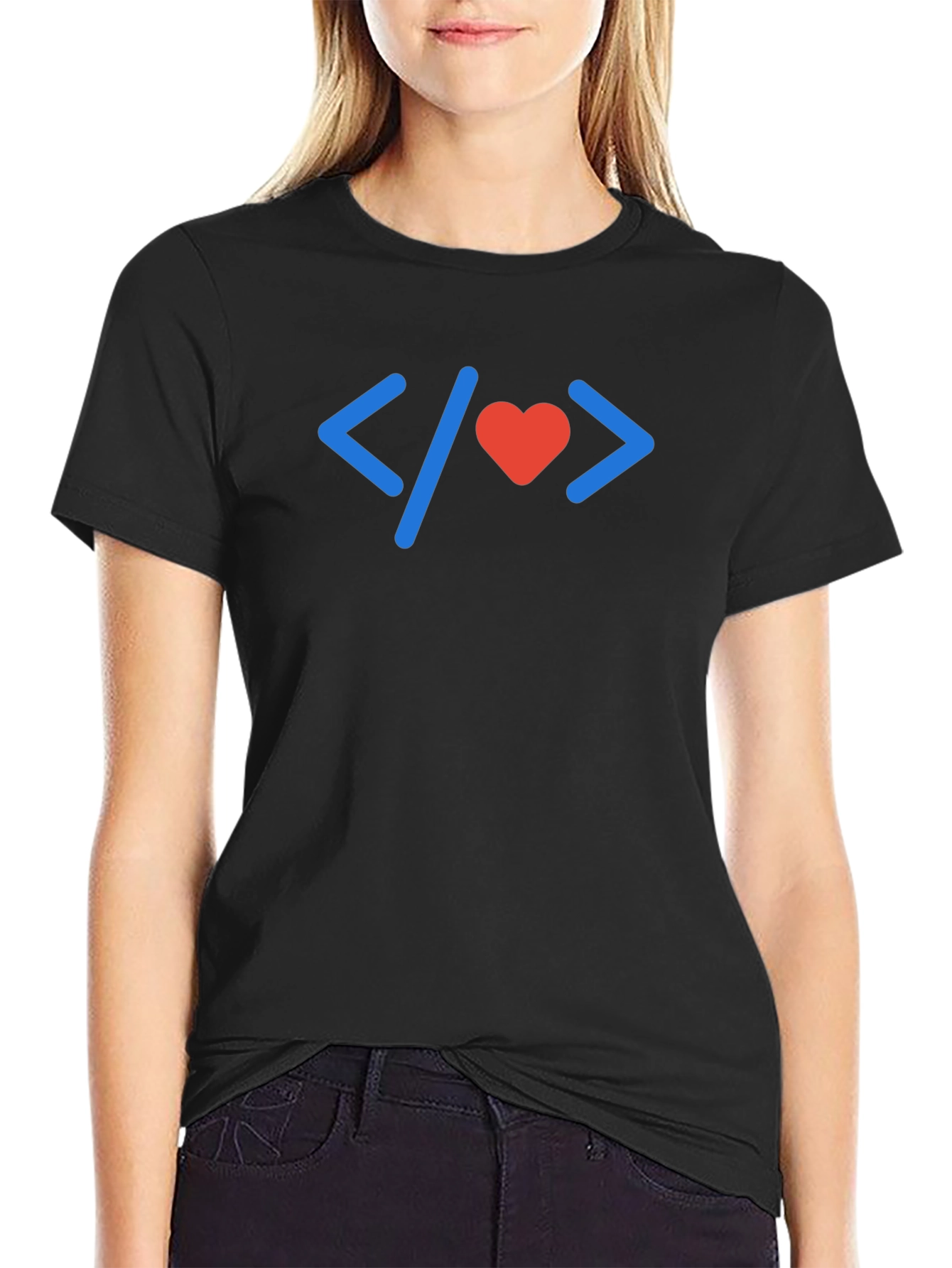 Black Programmer Love T-Shirt - Coding with Heart view 2