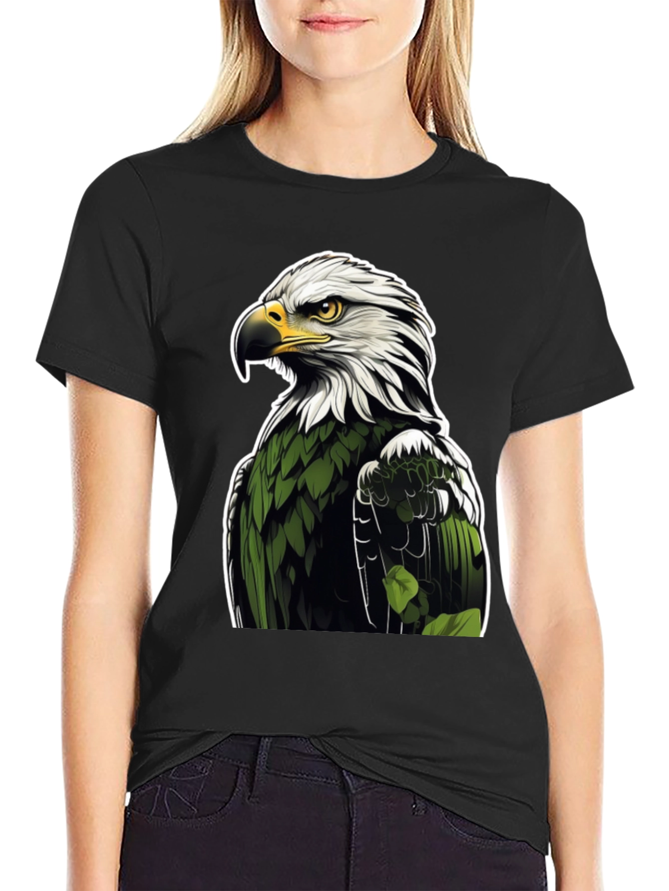Black Eagle Graphic Print Black T-Shirt view 2