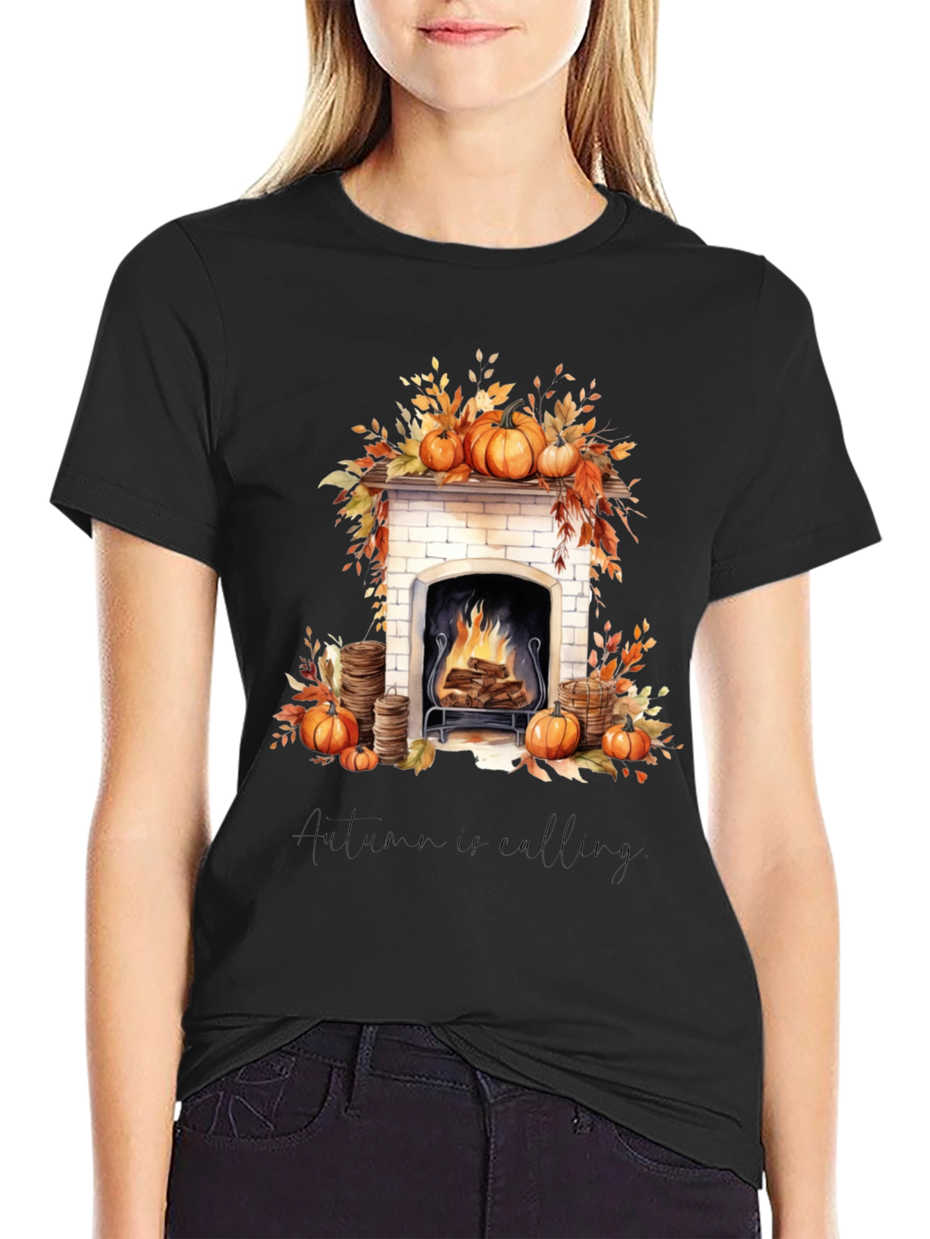 Autumn Calling Black Graphic Tee - 2