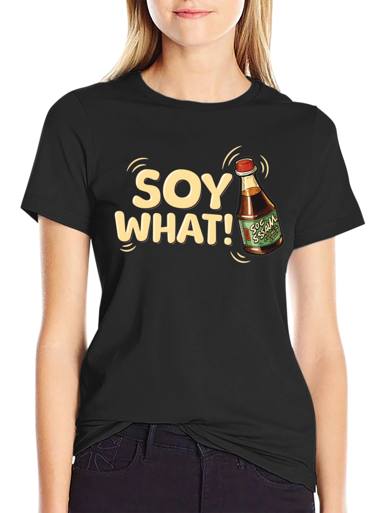 Black Soy What T-Shirt - Funny Foodie Tee view 2