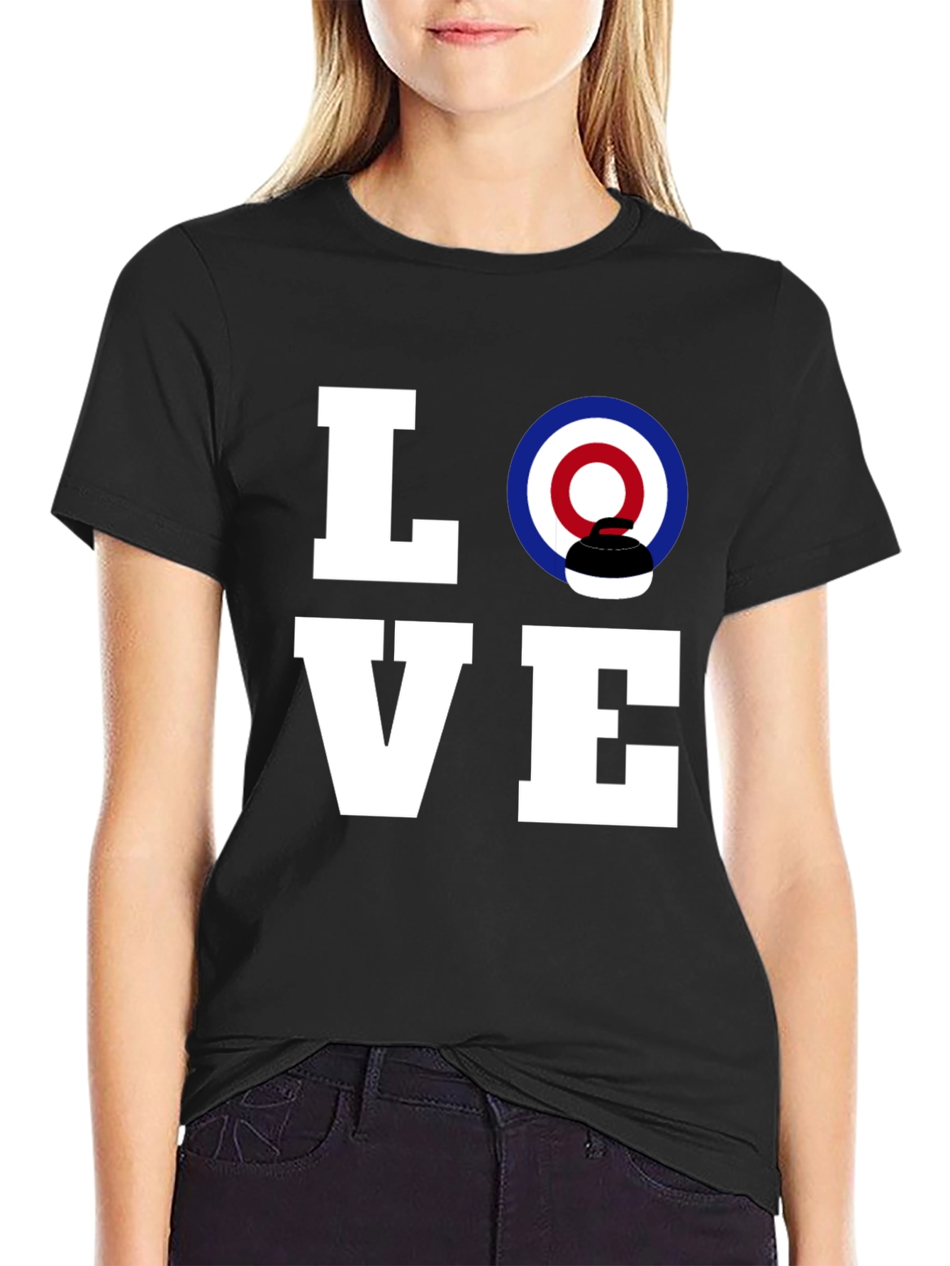 Black Love Curling T-Shirt - Unique Graphic Tee view 2