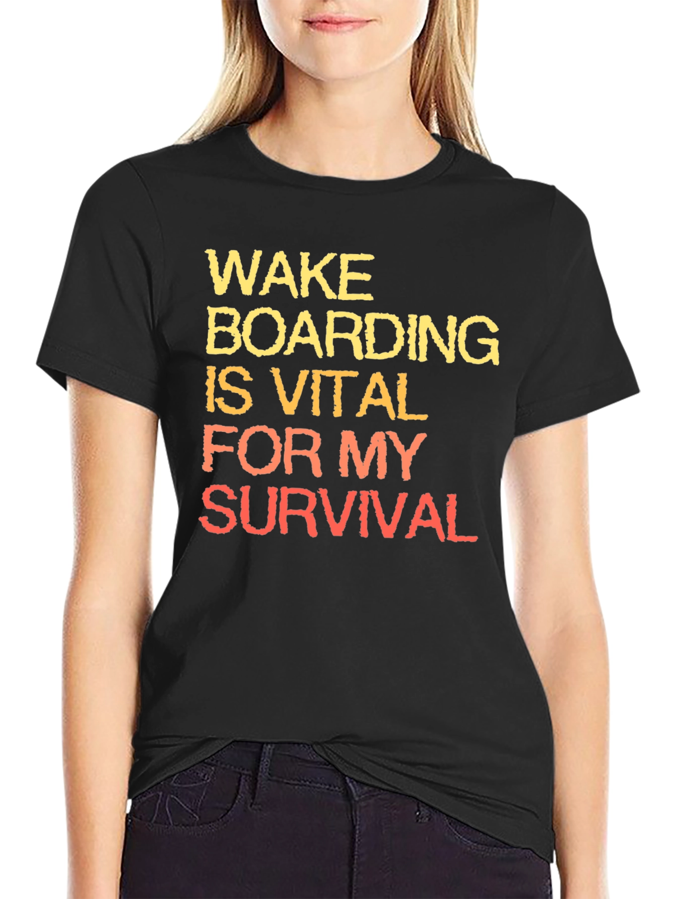 Black Wakeboarding is Vital T-Shirt view 2