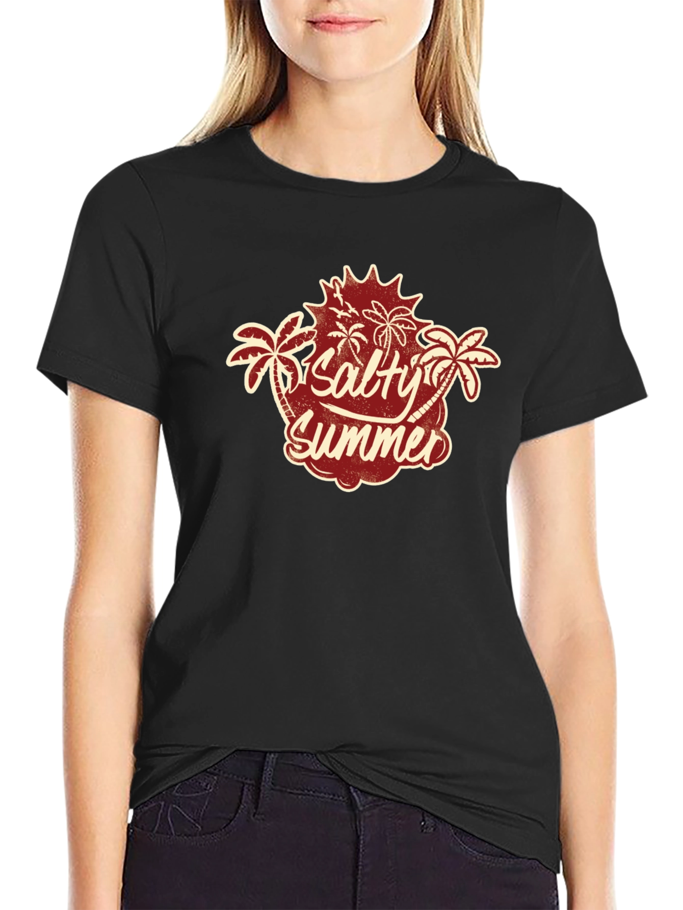 Black Salty Summer Graphic Tee - Black Short Sleeve Shirt view 2