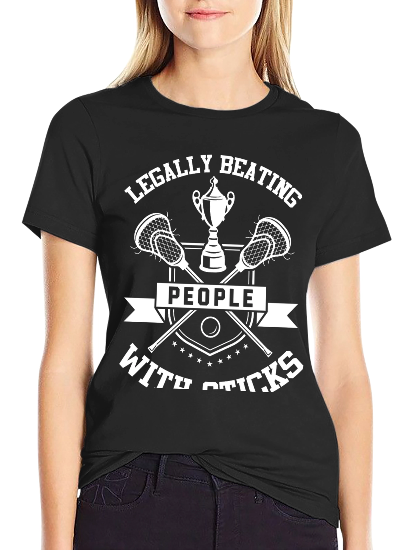 Black Legally Beating People With Sticks Graphic Tee view 2