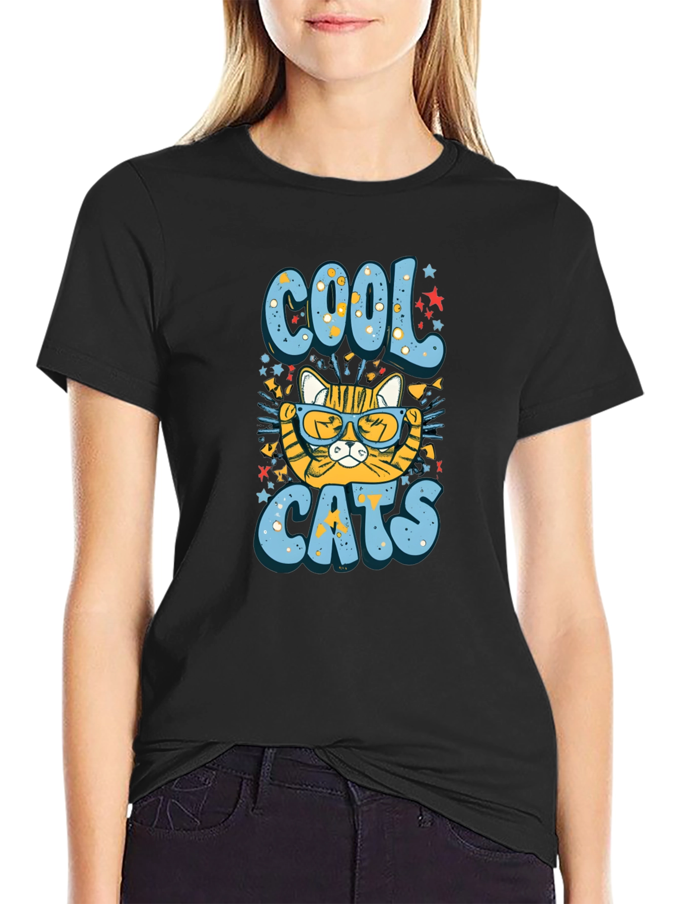 Black Cool Cats T-Shirt view 2