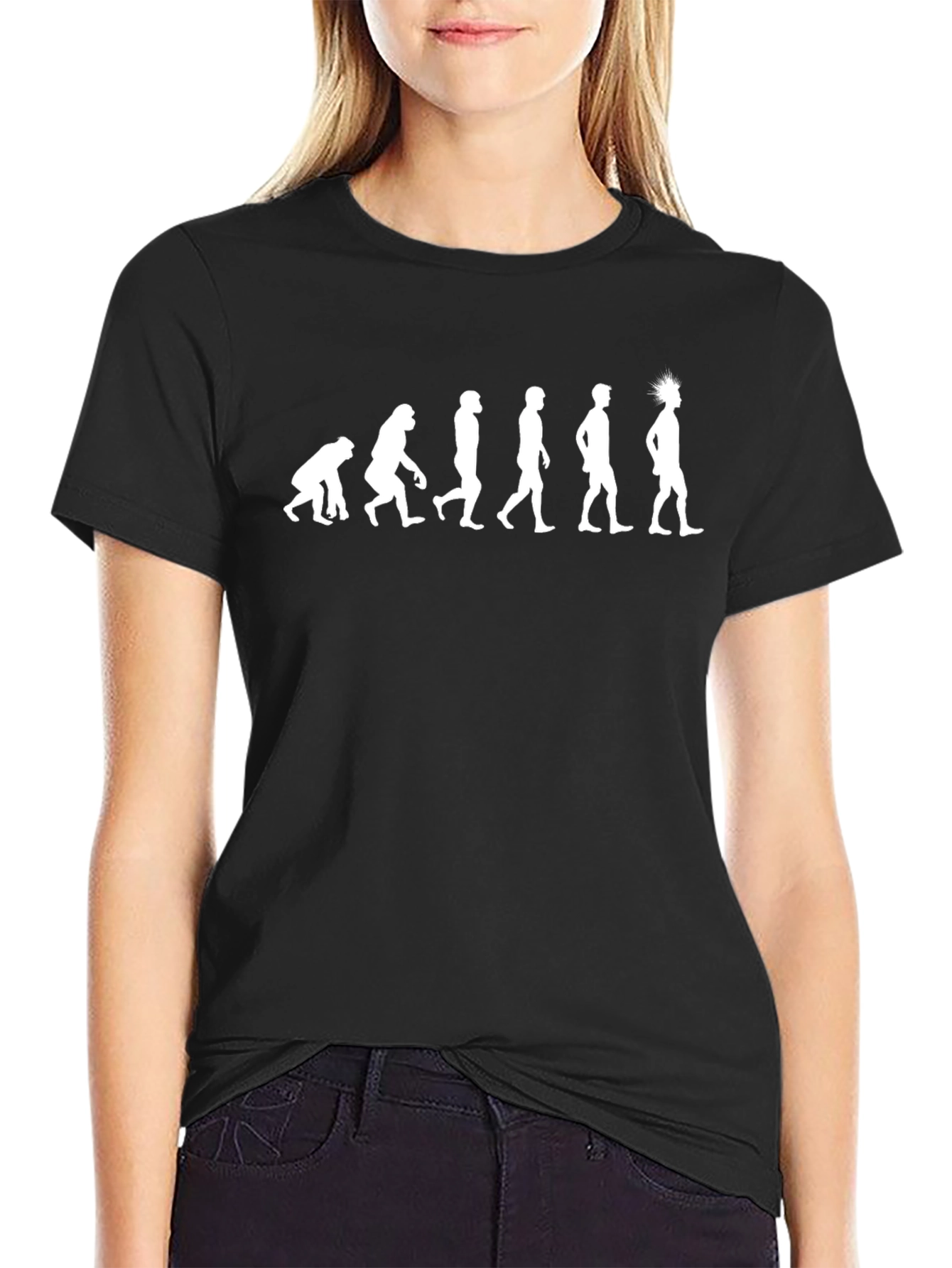 Black Evolution T-Shirt - Funny Punk Rock Style view 2