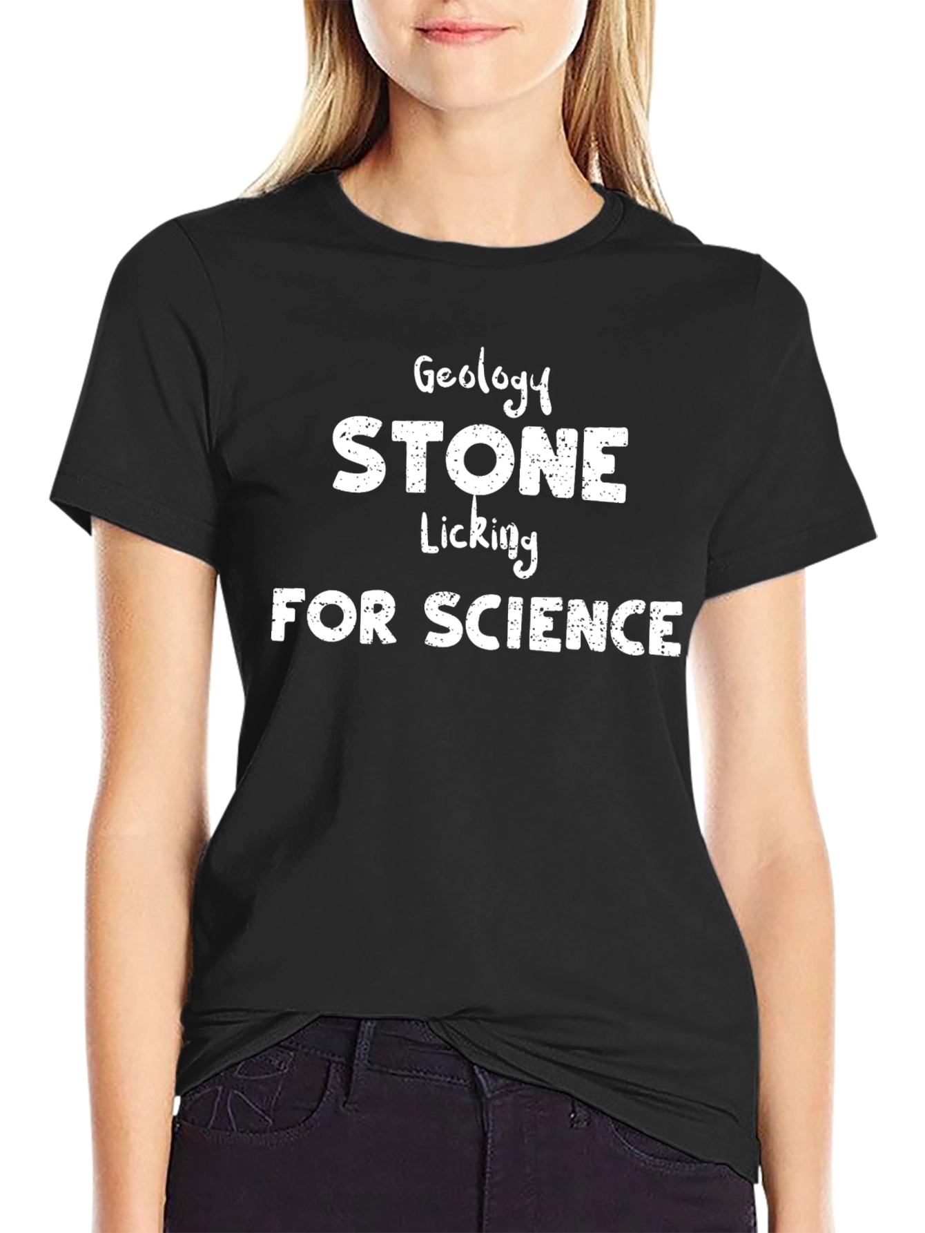 Black Geology Stone Licking for Science T-Shirt view 2