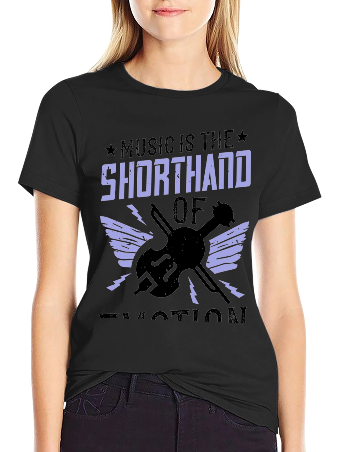 Black Music Is The Shorthand Of Emotion Graphic Tee view 2