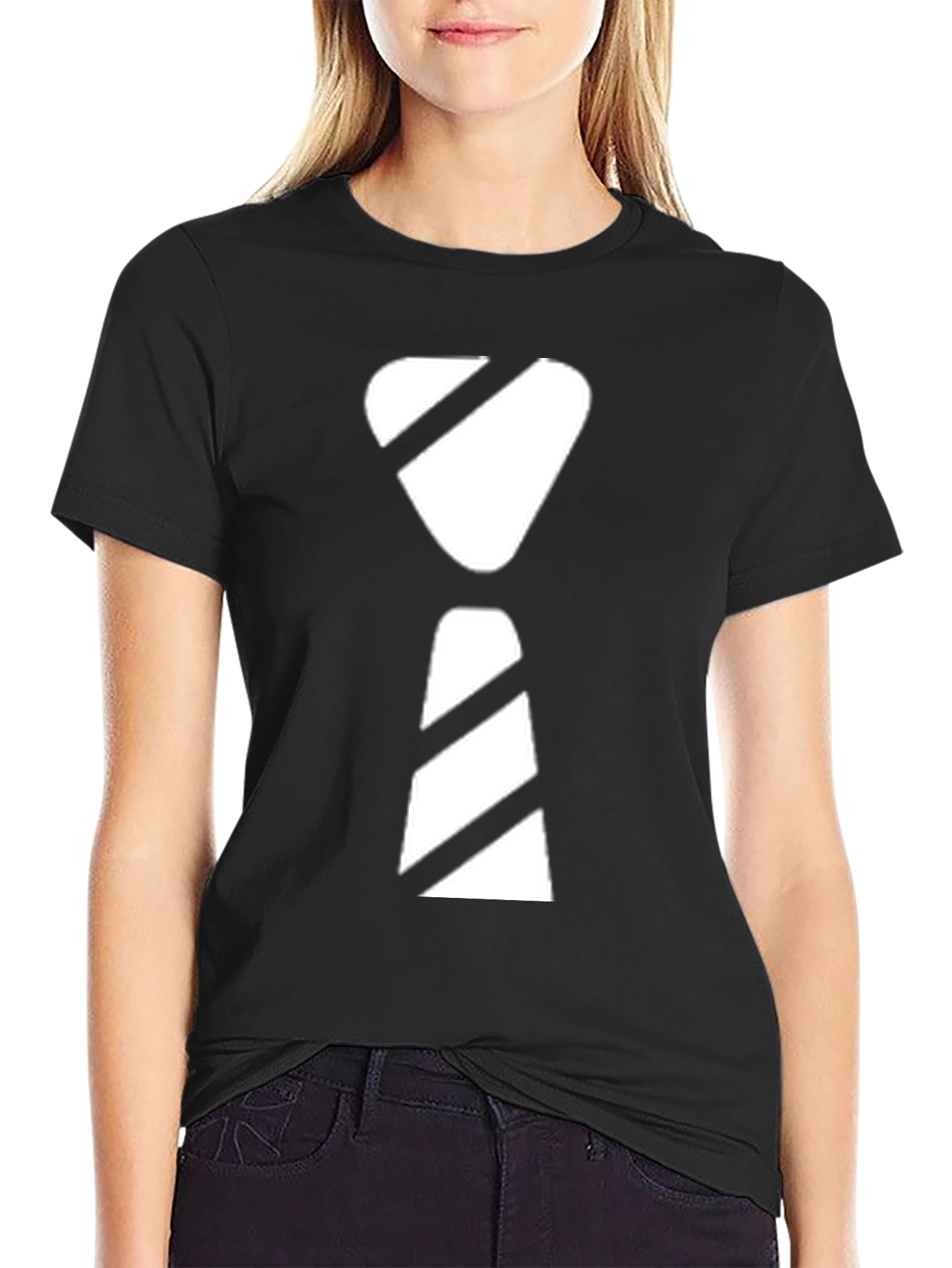 Black Modern Graphic Tie T-Shirt - Casual Style view 2
