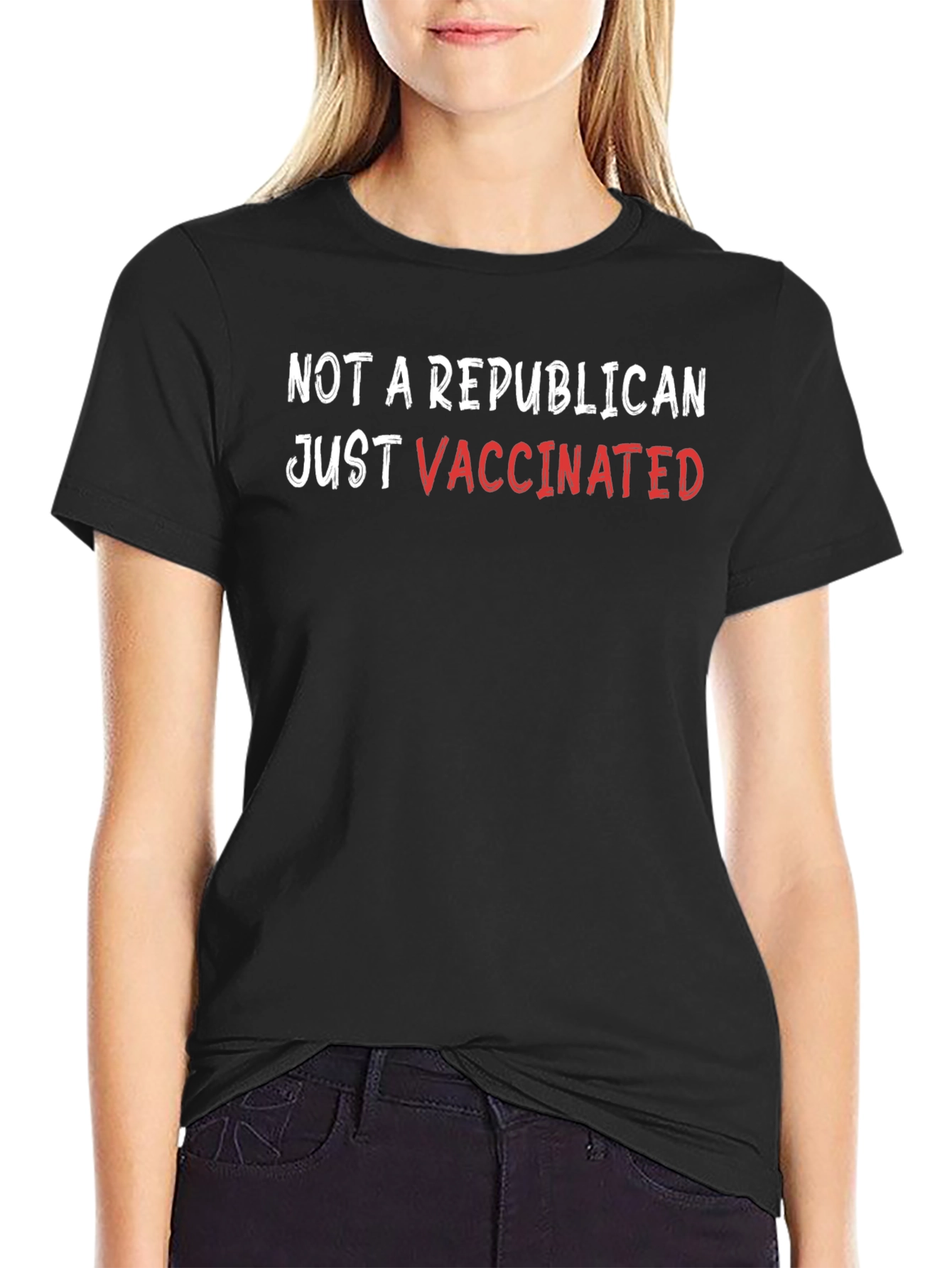 Black Not Republican, Just Vaccinated T-Shirt view 2