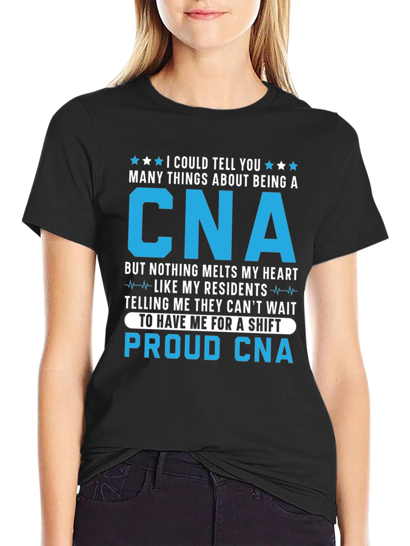 Black Proud CNA T-Shirt for Caregivers view 2