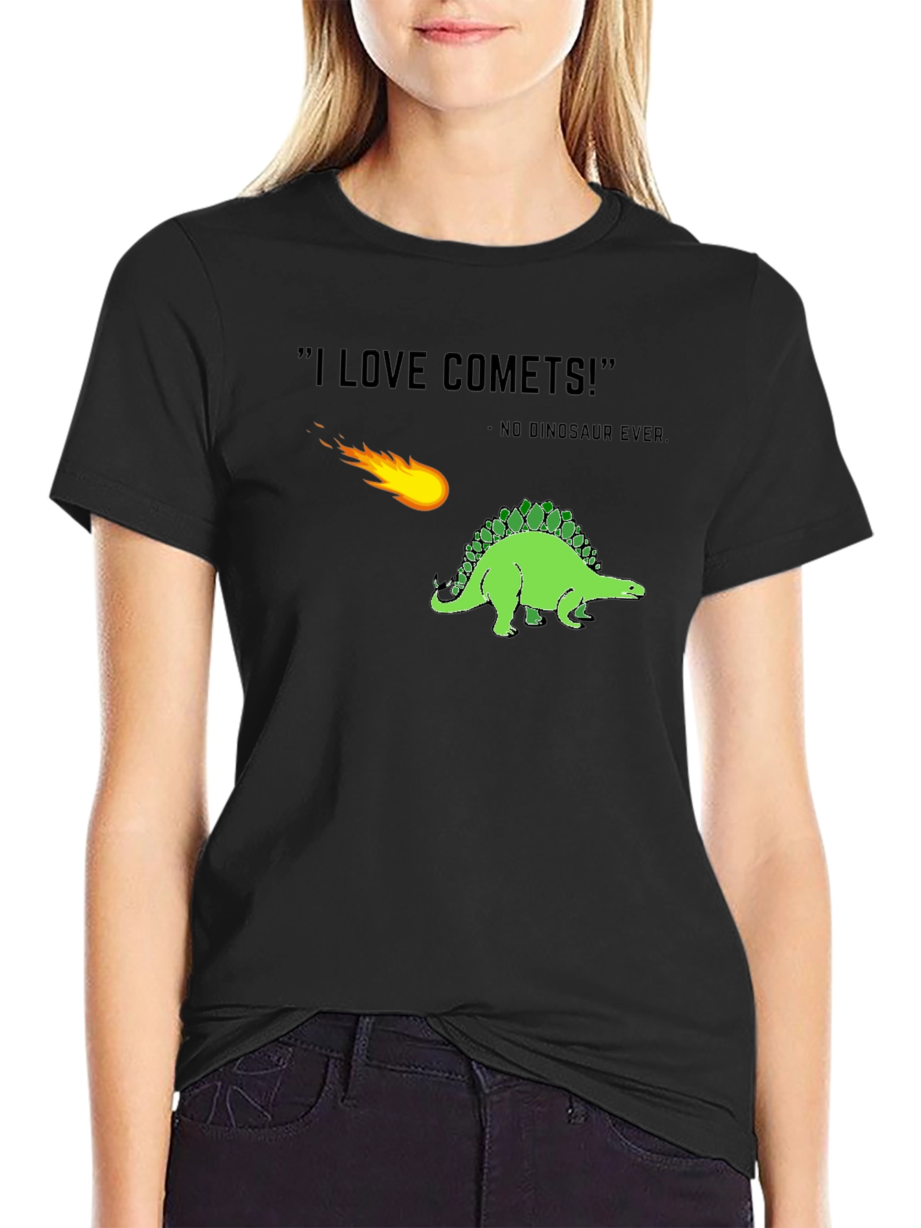 Black Dinosaur Comet T-Shirt - No Dinosaur Ever! view 2