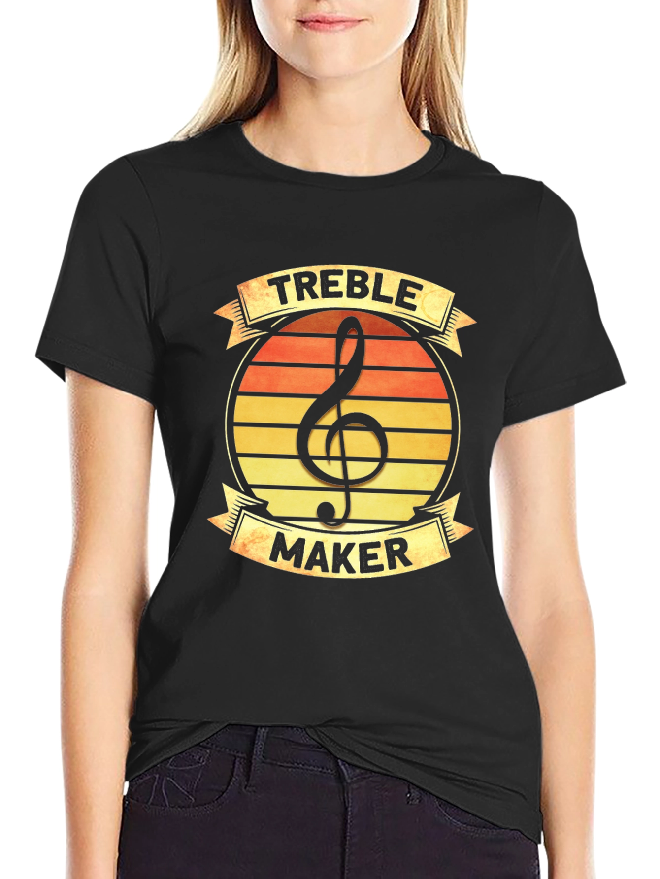 Black Treble Maker T-Shirt - Music Lover Apparel view 2