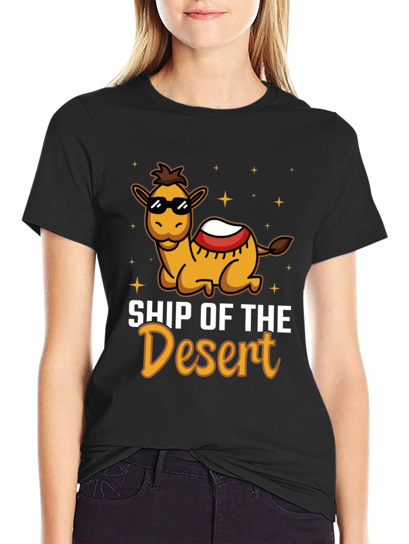 Black Cool Camel "Ship of the Desert" Graphic Tee view 2