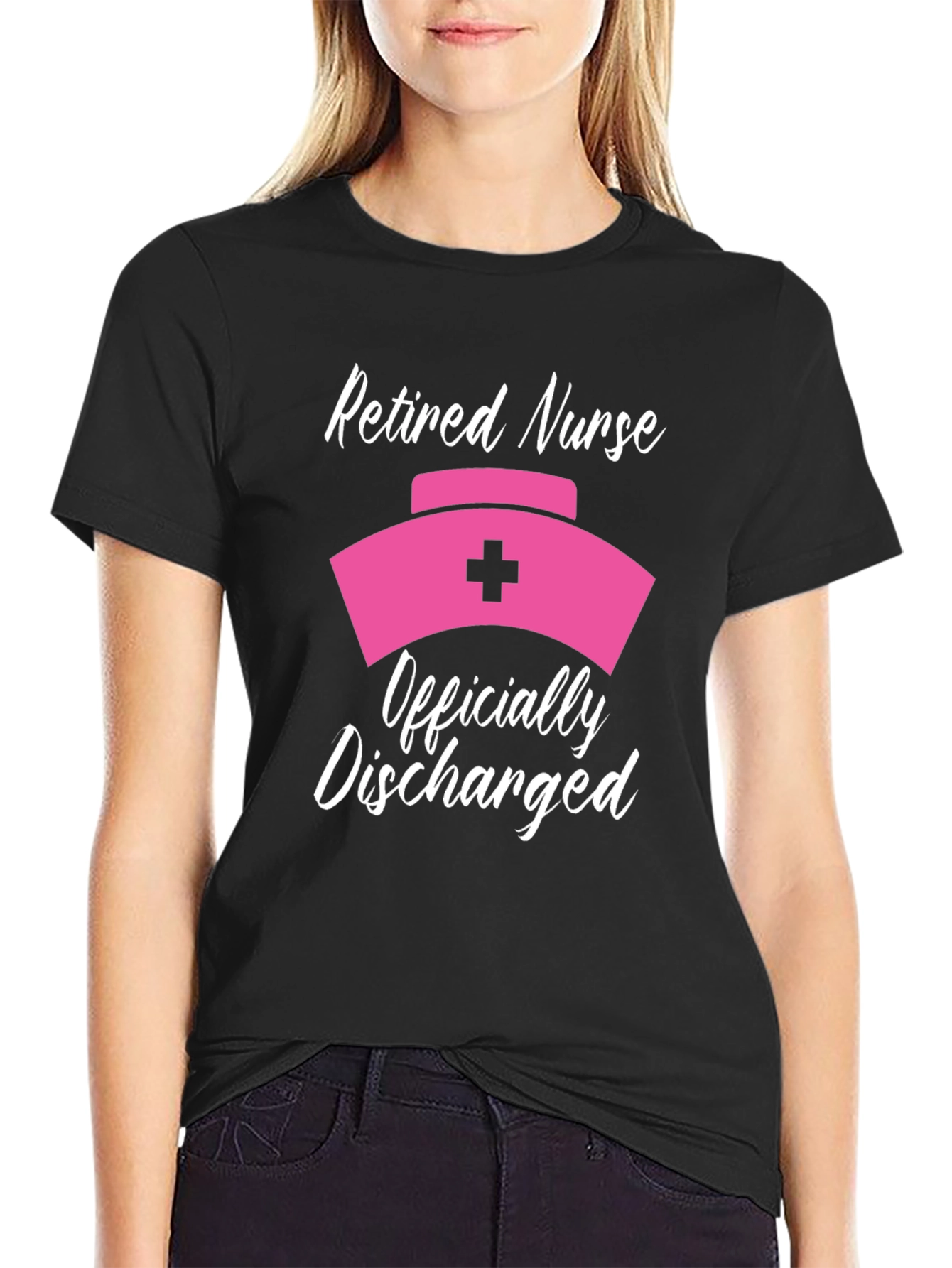 Black Retired Nurse Officially Discharged T-Shirt view 2