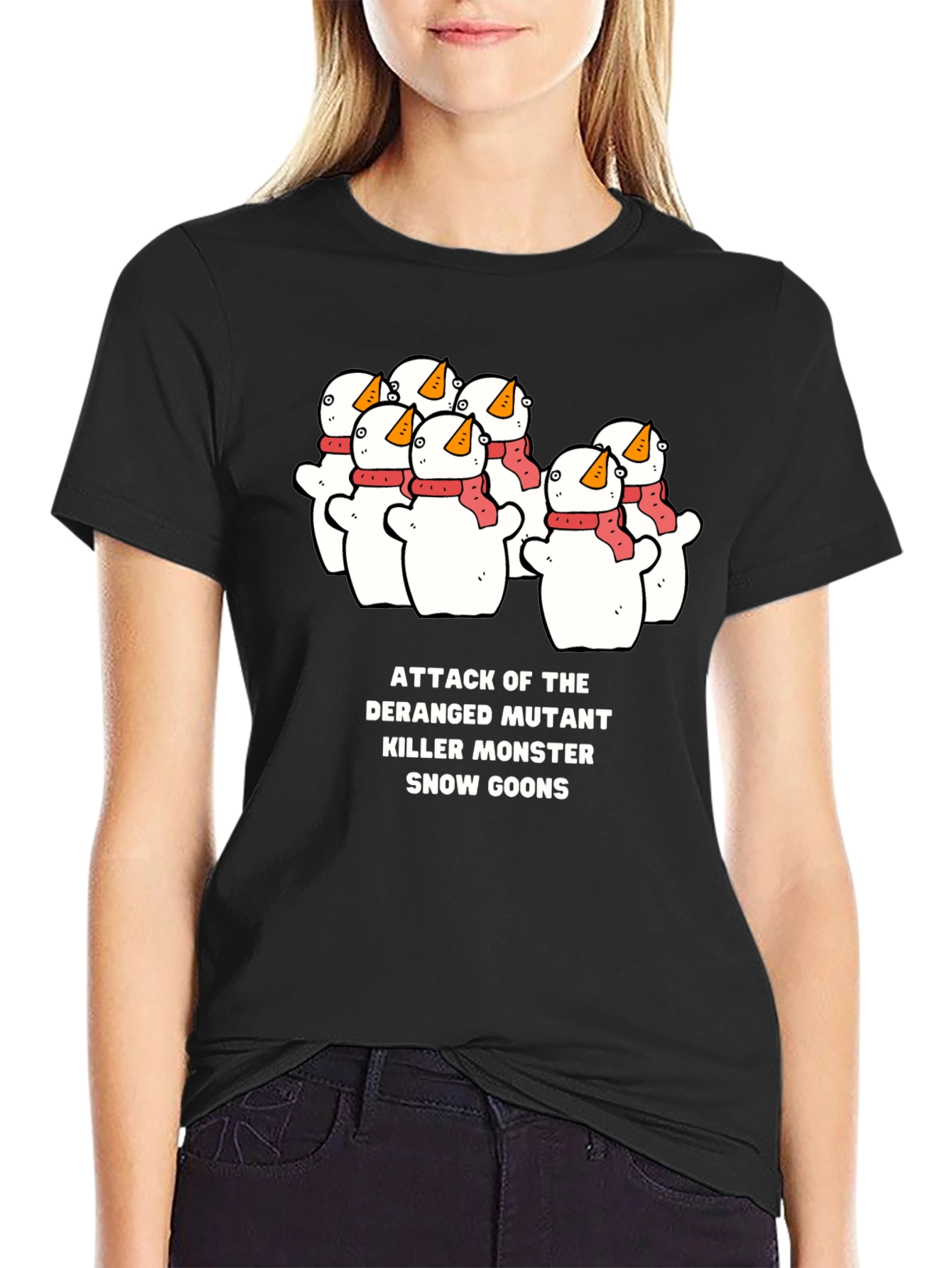 Black Attack of the Snow Goons Graphic Tee view 2