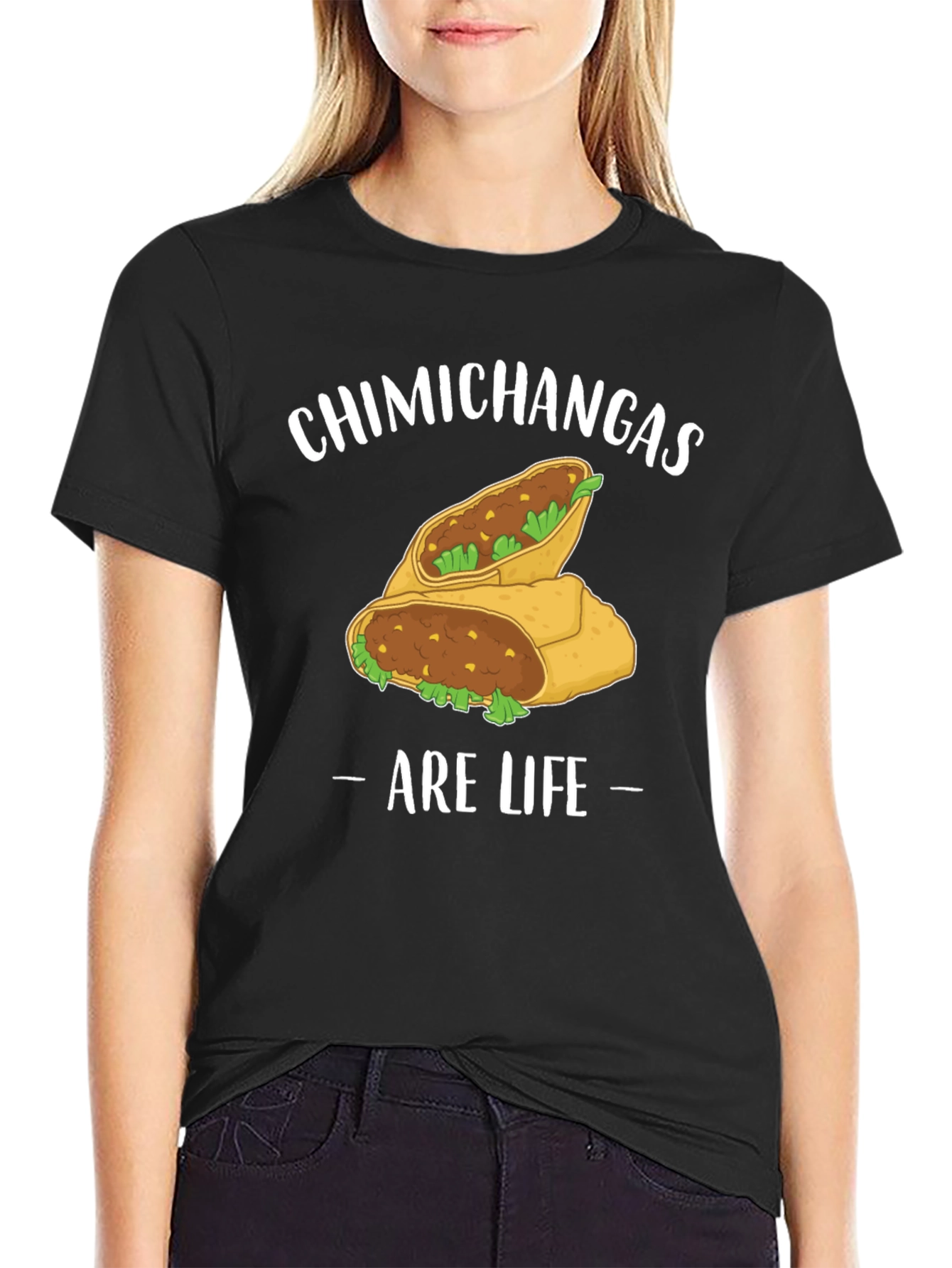 Black Chimichangas Are Life Graphic T-Shirt view 2