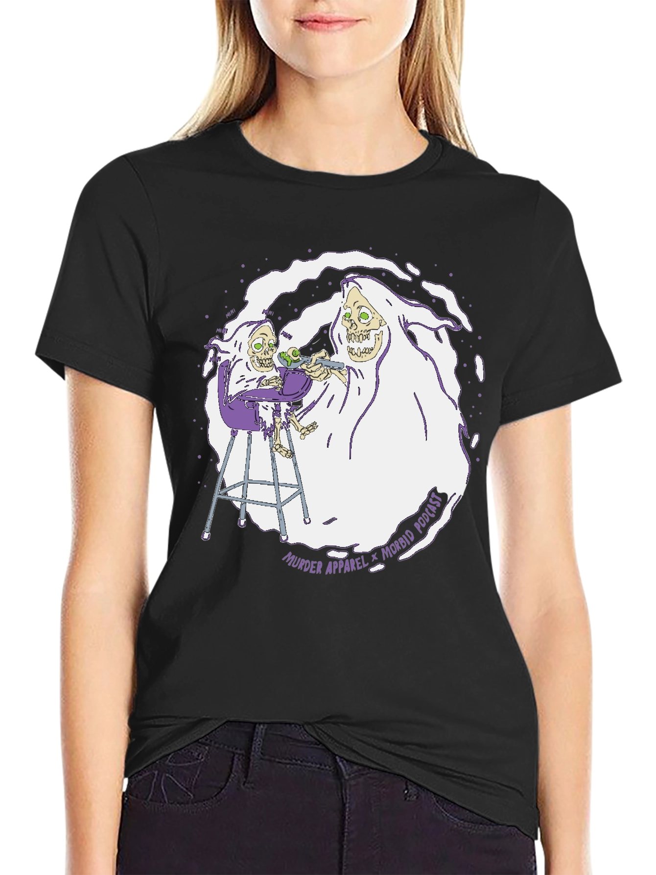 Black Morbid Podcast Murder Apparel Graphic T-Shirt view 2