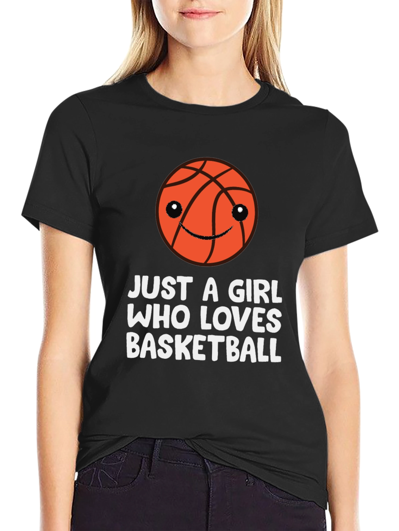 Black Basketball Lover T-Shirt - Just a Girl view 2