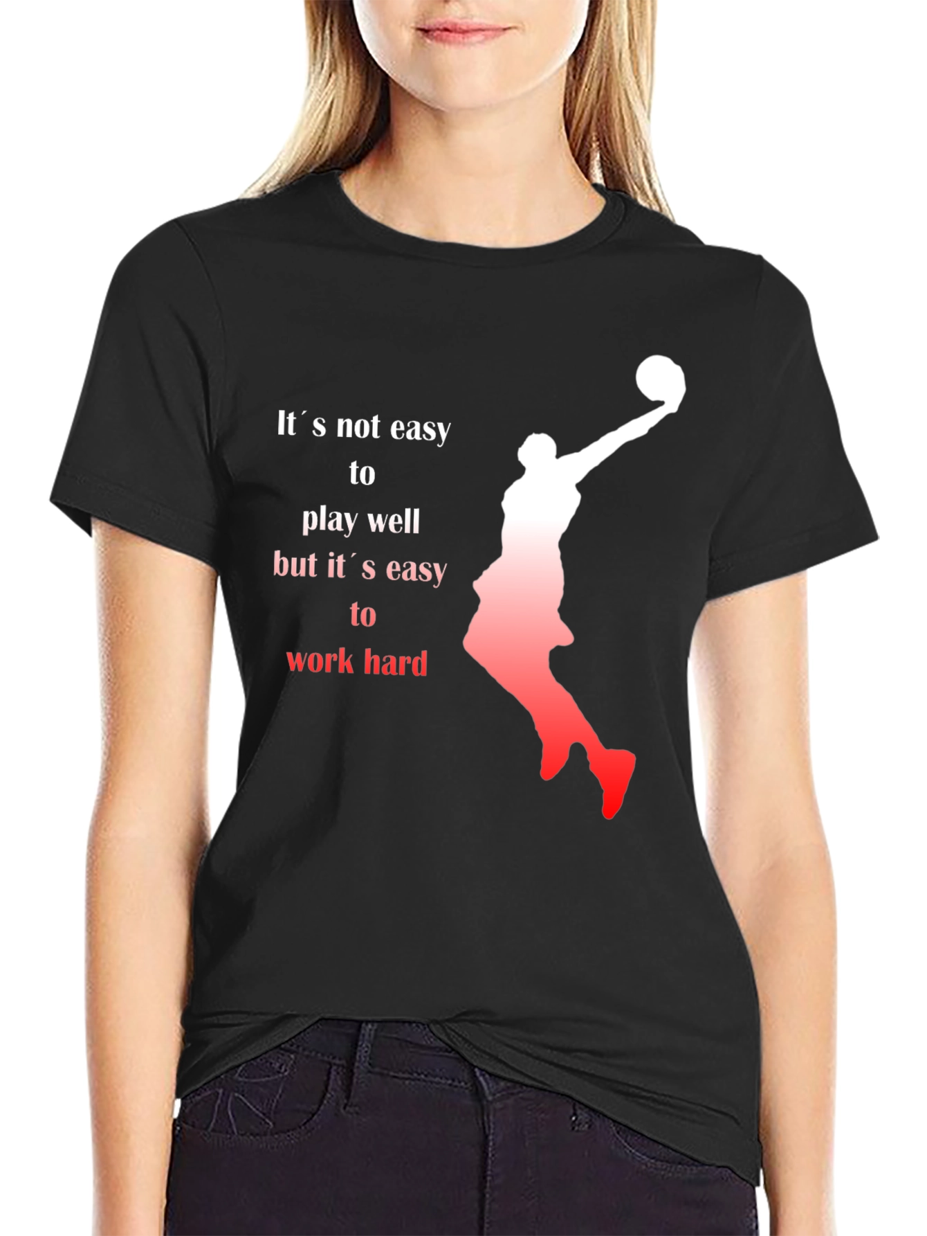 Black Basketball Motivational Graphic Tee view 2