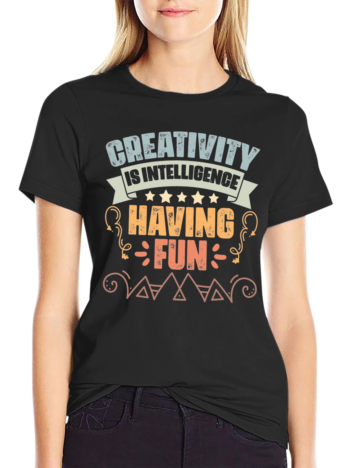 Black Creativity is Intelligence Graphic T-Shirt view 2