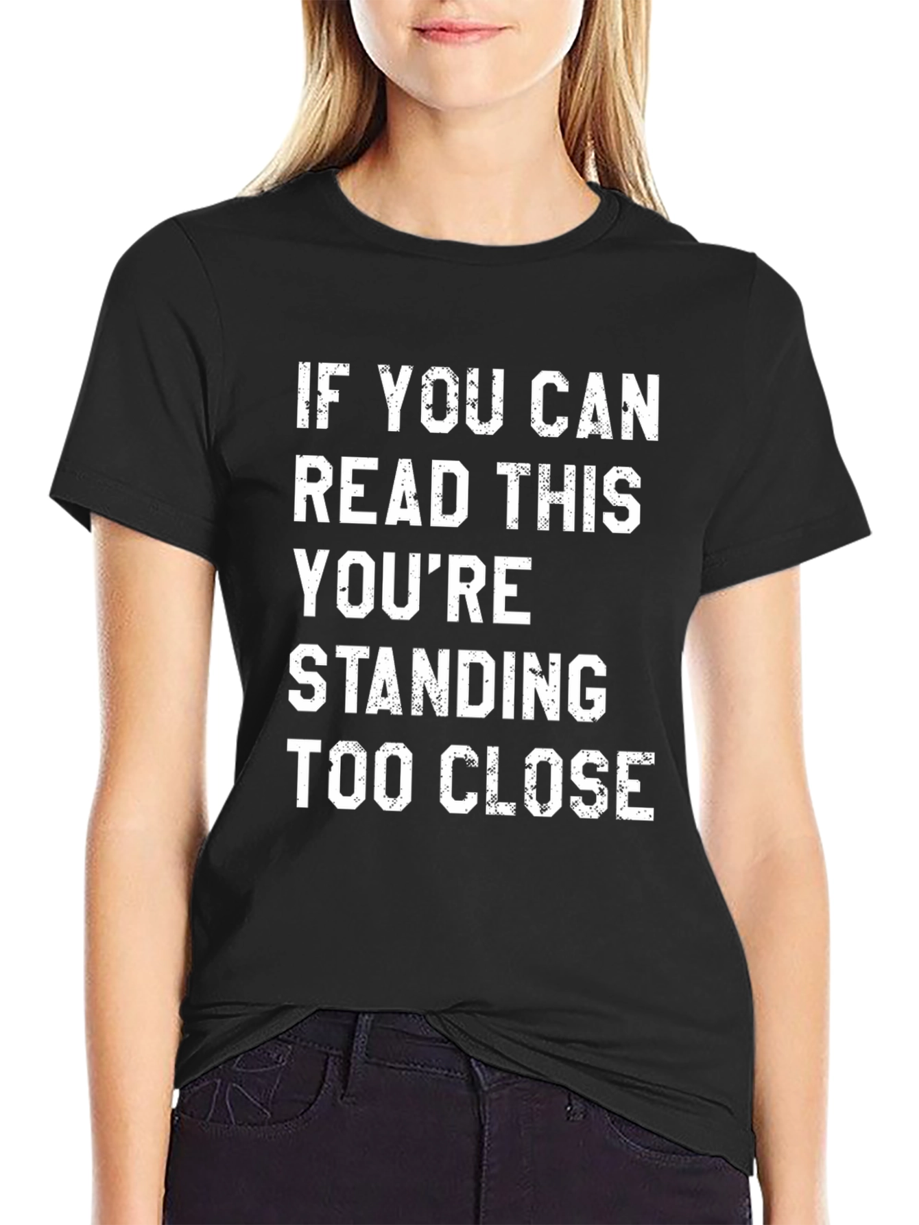 Black Funny Social Distancing T-Shirt: Standing Too Close view 2