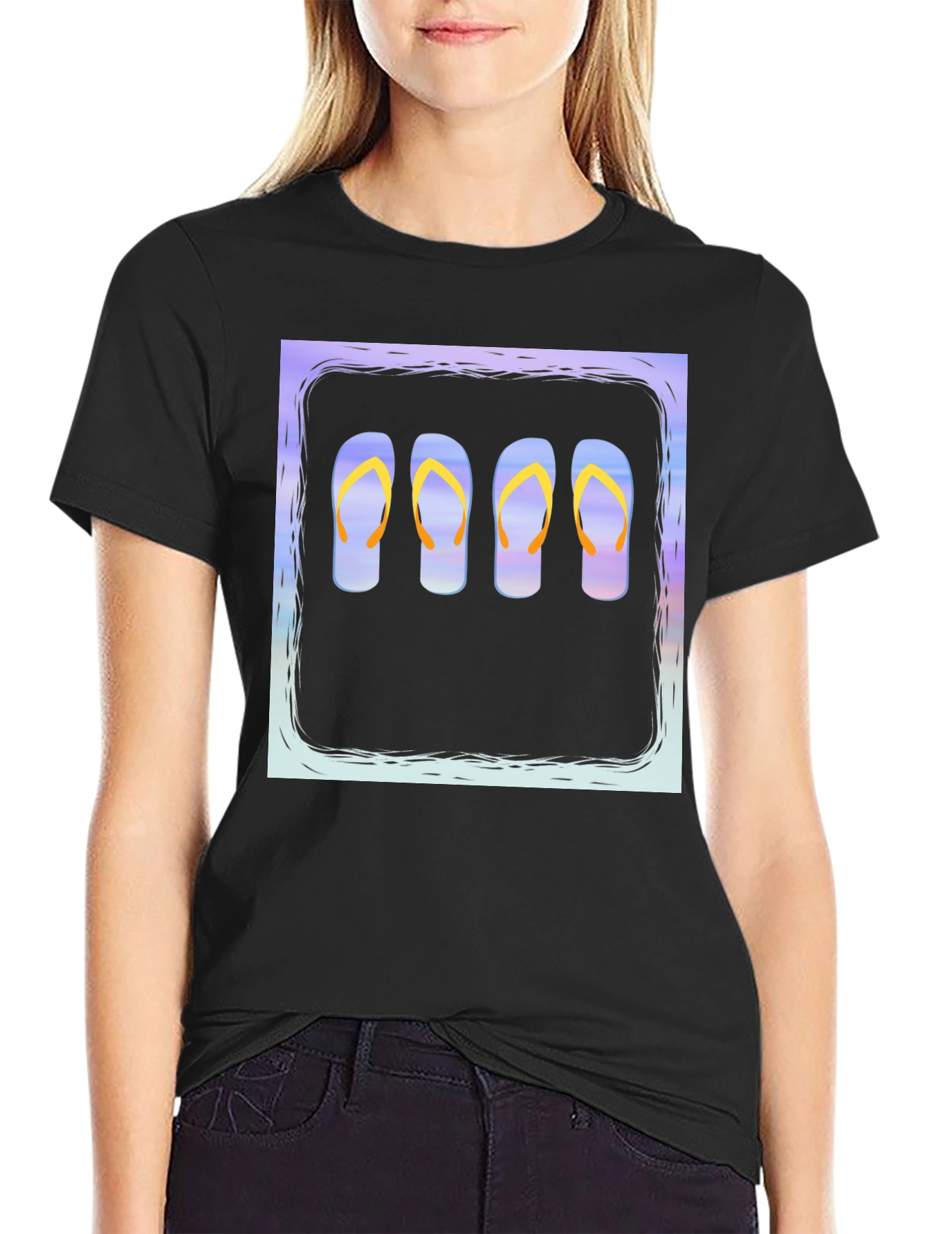 Black Flip Flop Graphic Tee - Vacation Vibes! view 2