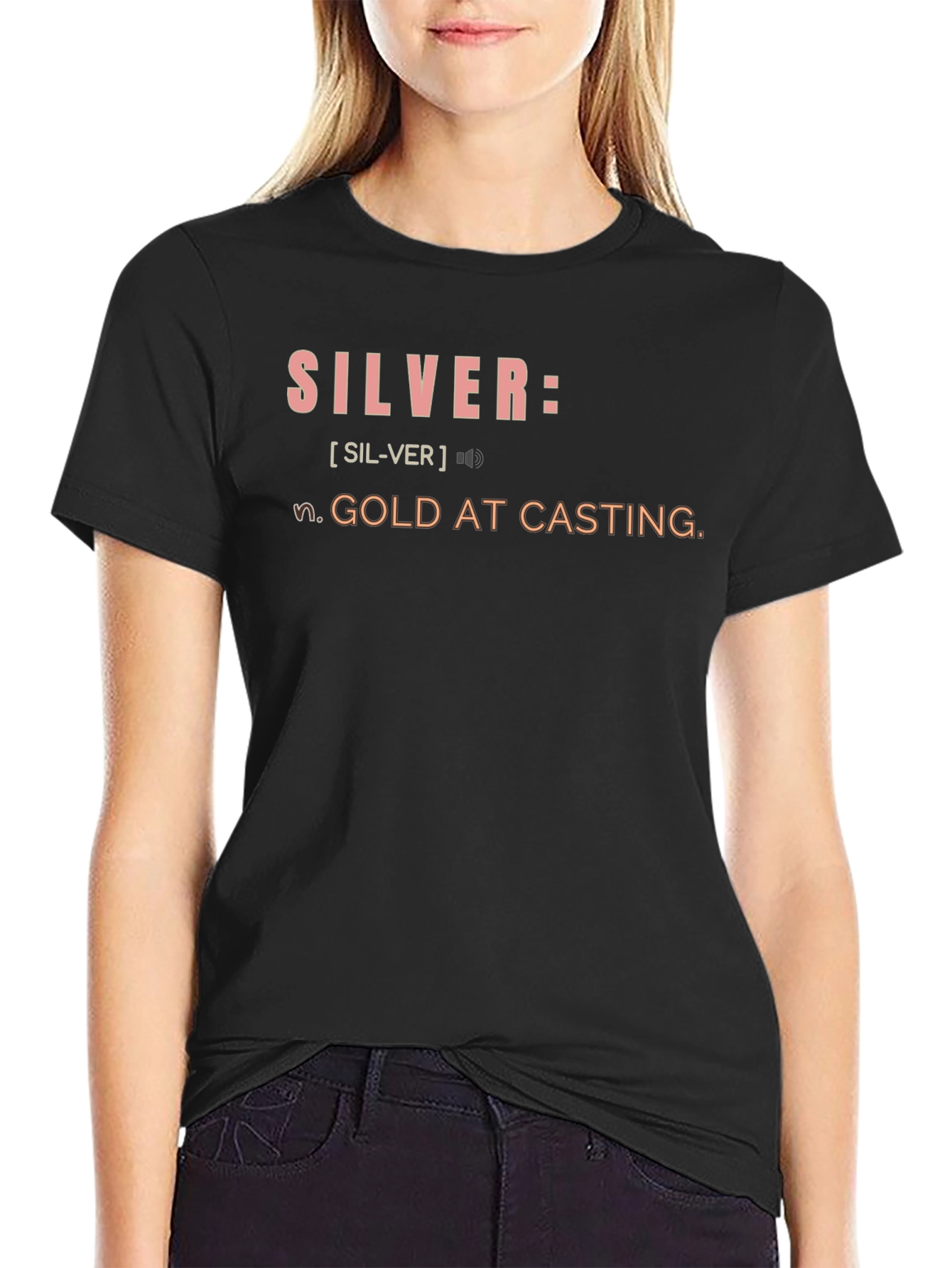 Black Silver Definition Graphic T-Shirt view 2