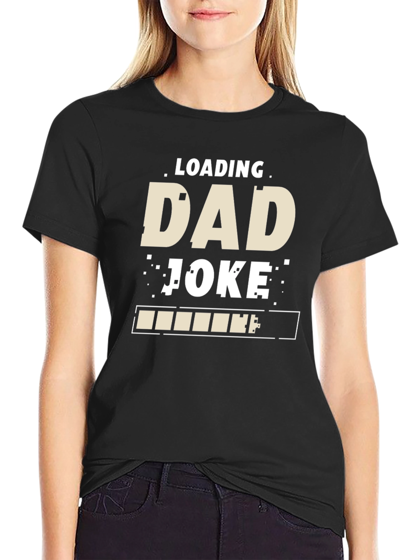 Black Loading Dad Joke T-Shirt - Funny Father's Day Tee view 2