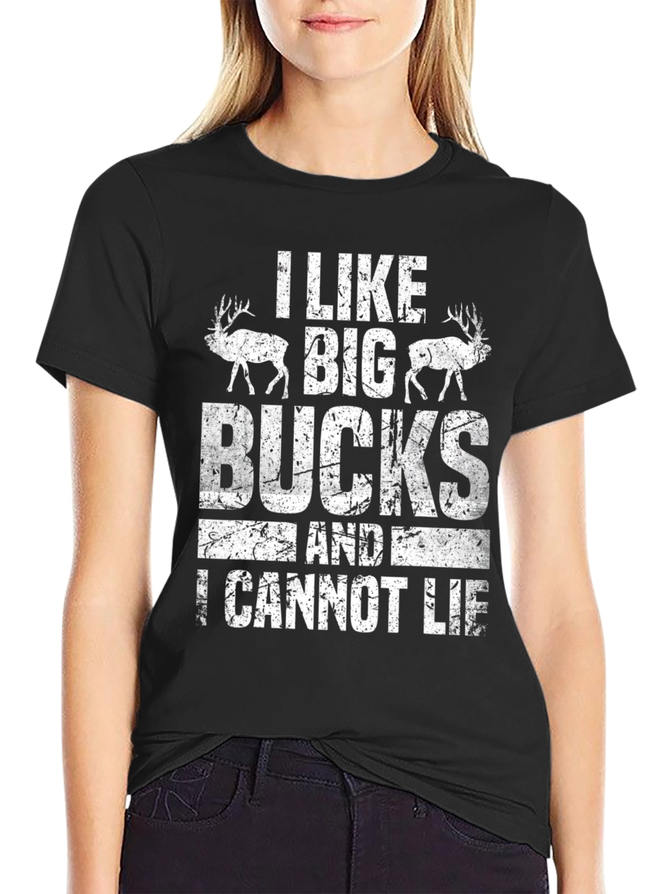 Black I Like Big Bucks Men's Graphic T-Shirt view 2