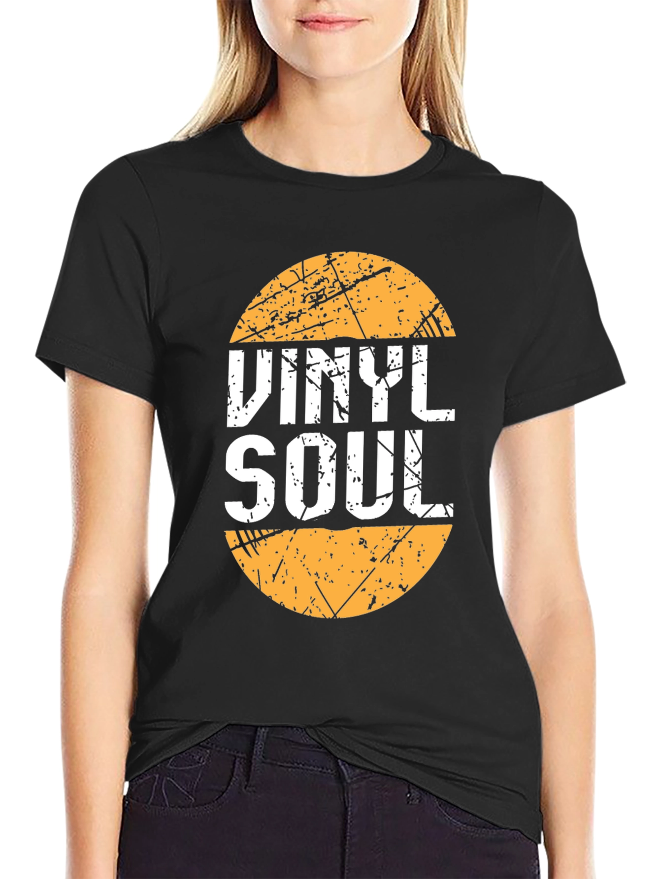 Black Vinyl Soul Graphic T-Shirt - Retro Music Tee view 2
