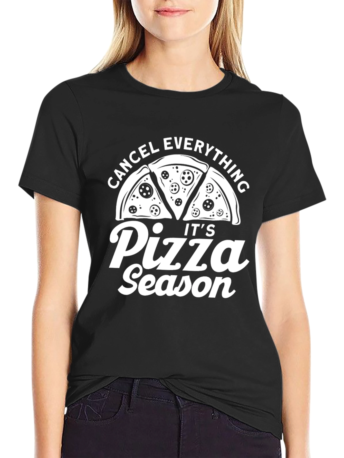 Black Pizza Season T-Shirt - Cancel Everything view 2