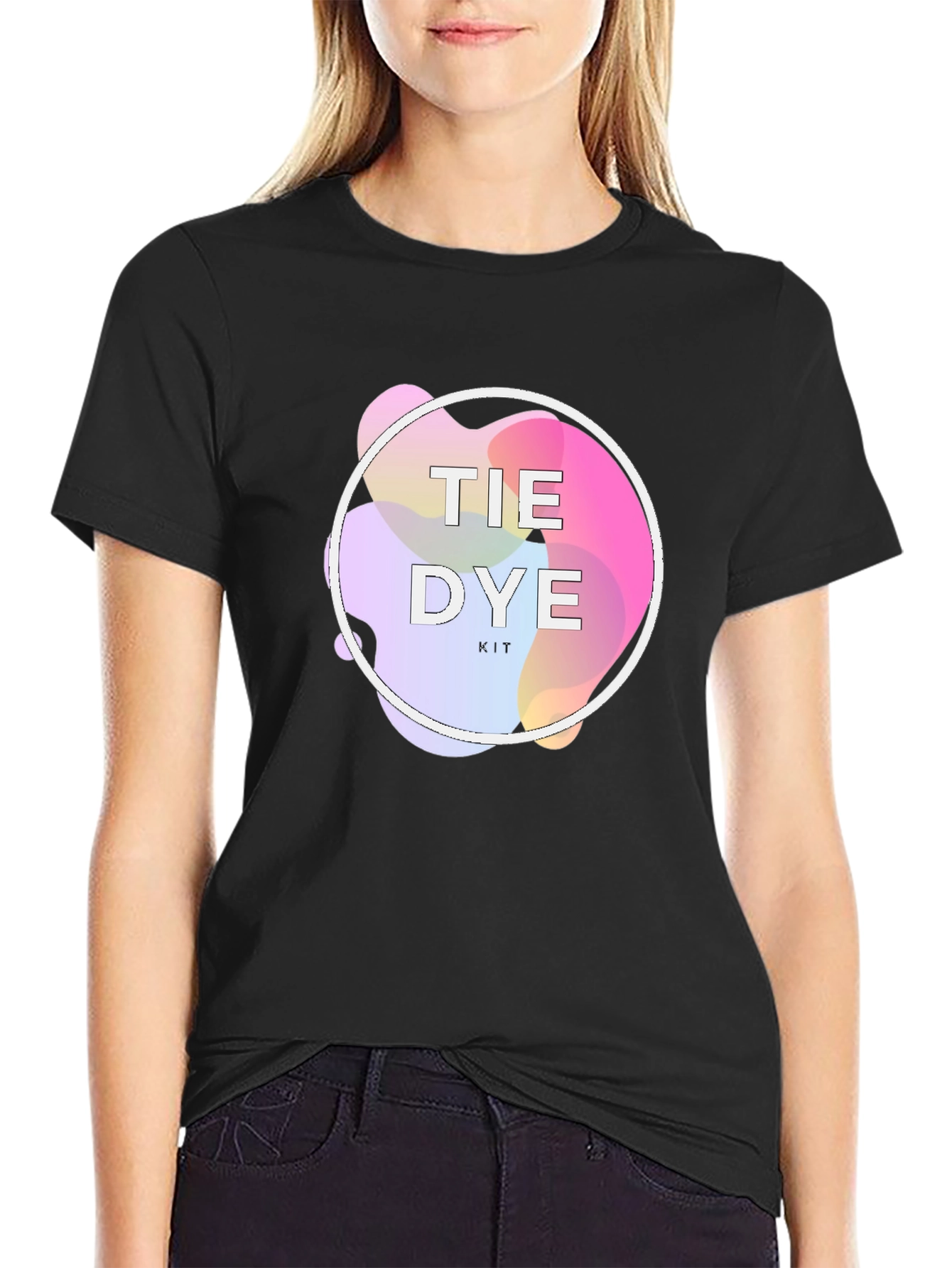 Black Tie Dye Kit T-Shirt - Trendy DIY Fashion view 2