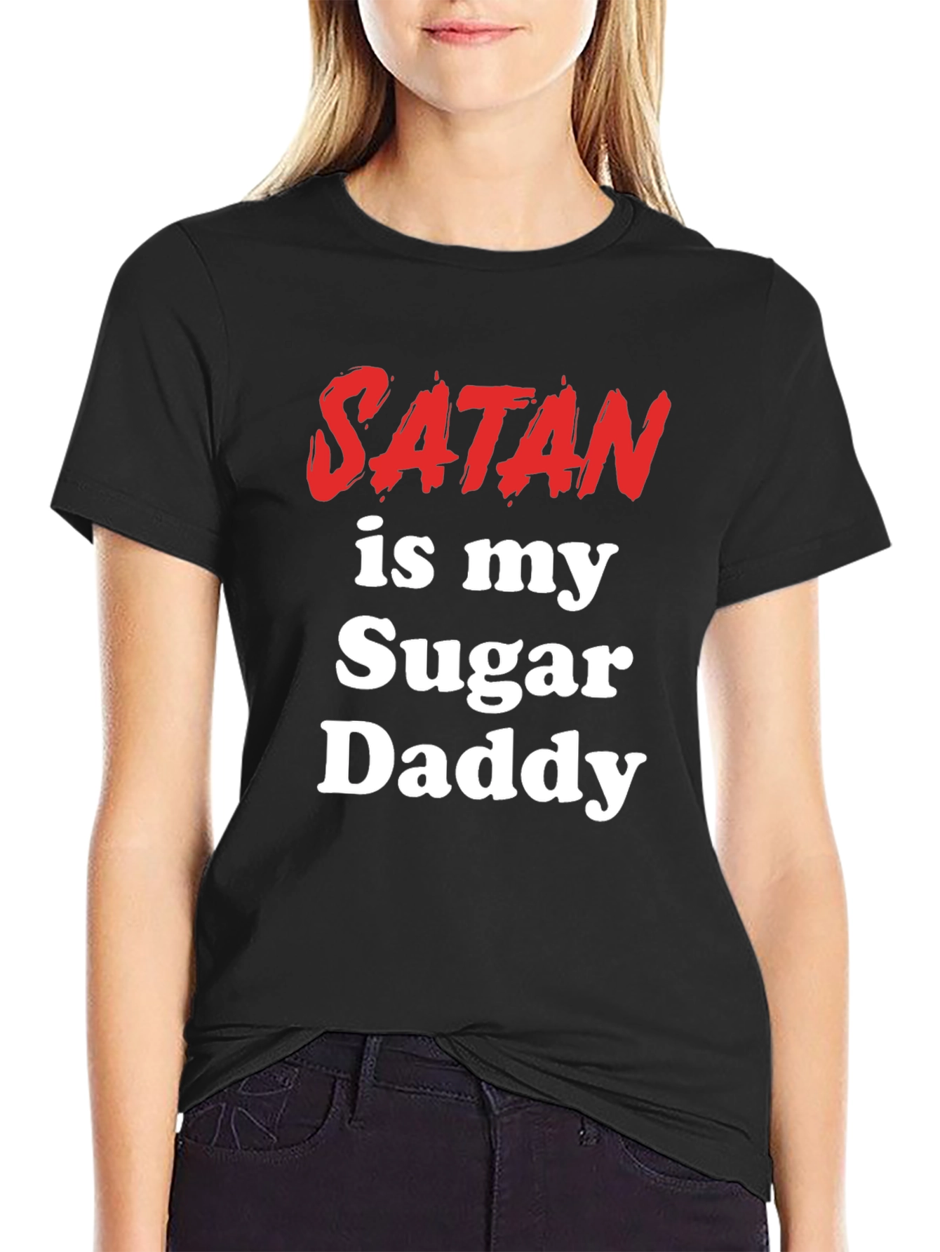 Black Satan Is My Sugar Daddy T-Shirt - Bold Graphic Tee view 2
