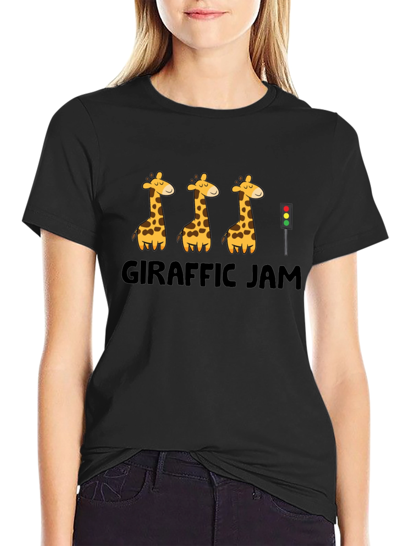 Black Giraff Traffic Jam Black T-Shirt view 2