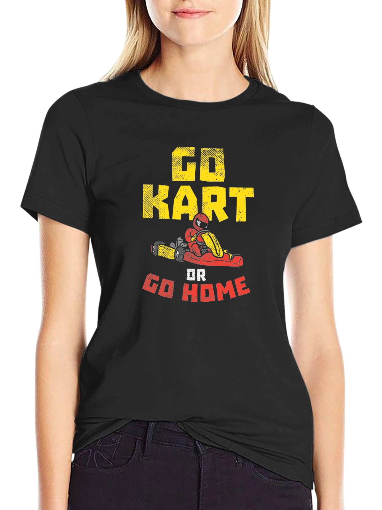 Black Go Kart or Go Home T-Shirt view 2
