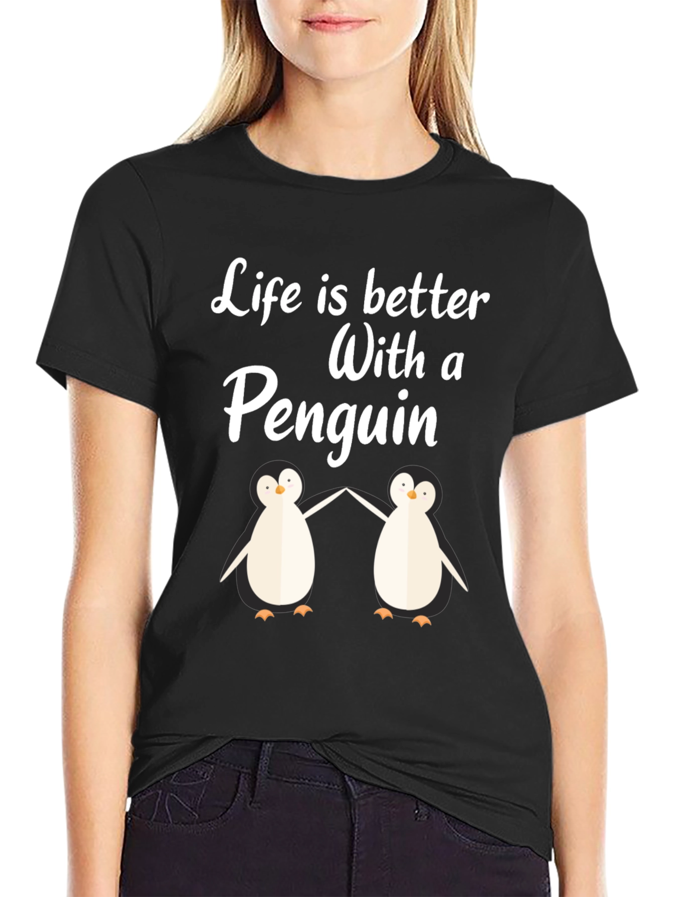 Black Life is Better With a Penguin Graphic T-Shirt view 2