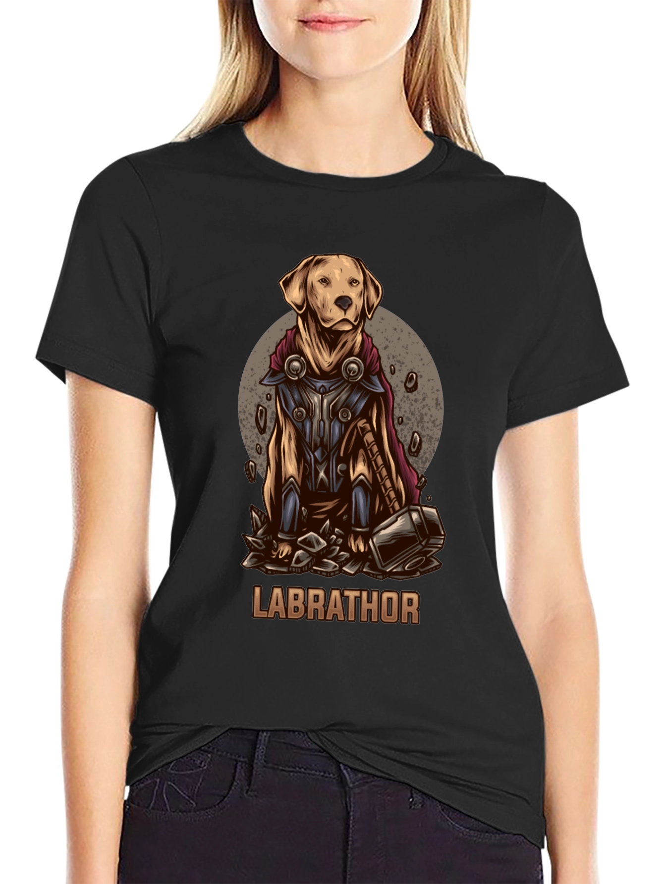 Black Labrathor Dog Graphic T-Shirt - Funny Pet Lover Tee view 2