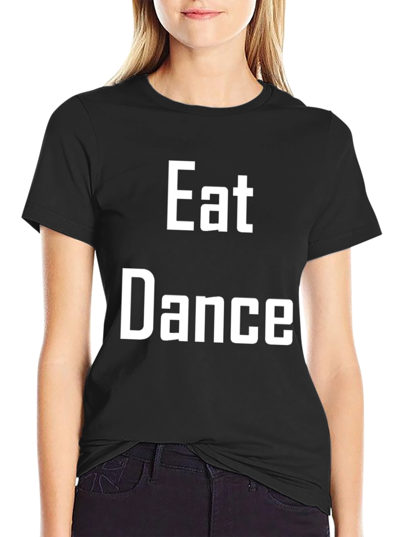 Black Eat Dance T-Shirt: Black Cotton Blend Tee view 2